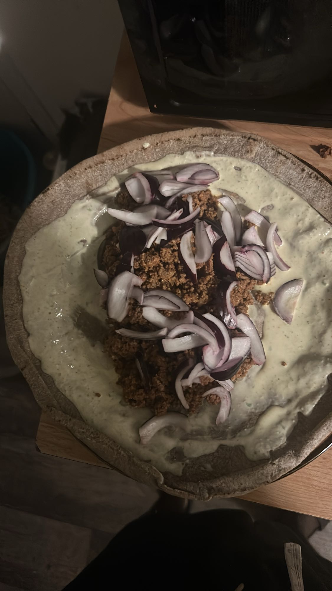 Wrap med köttfärs och lök