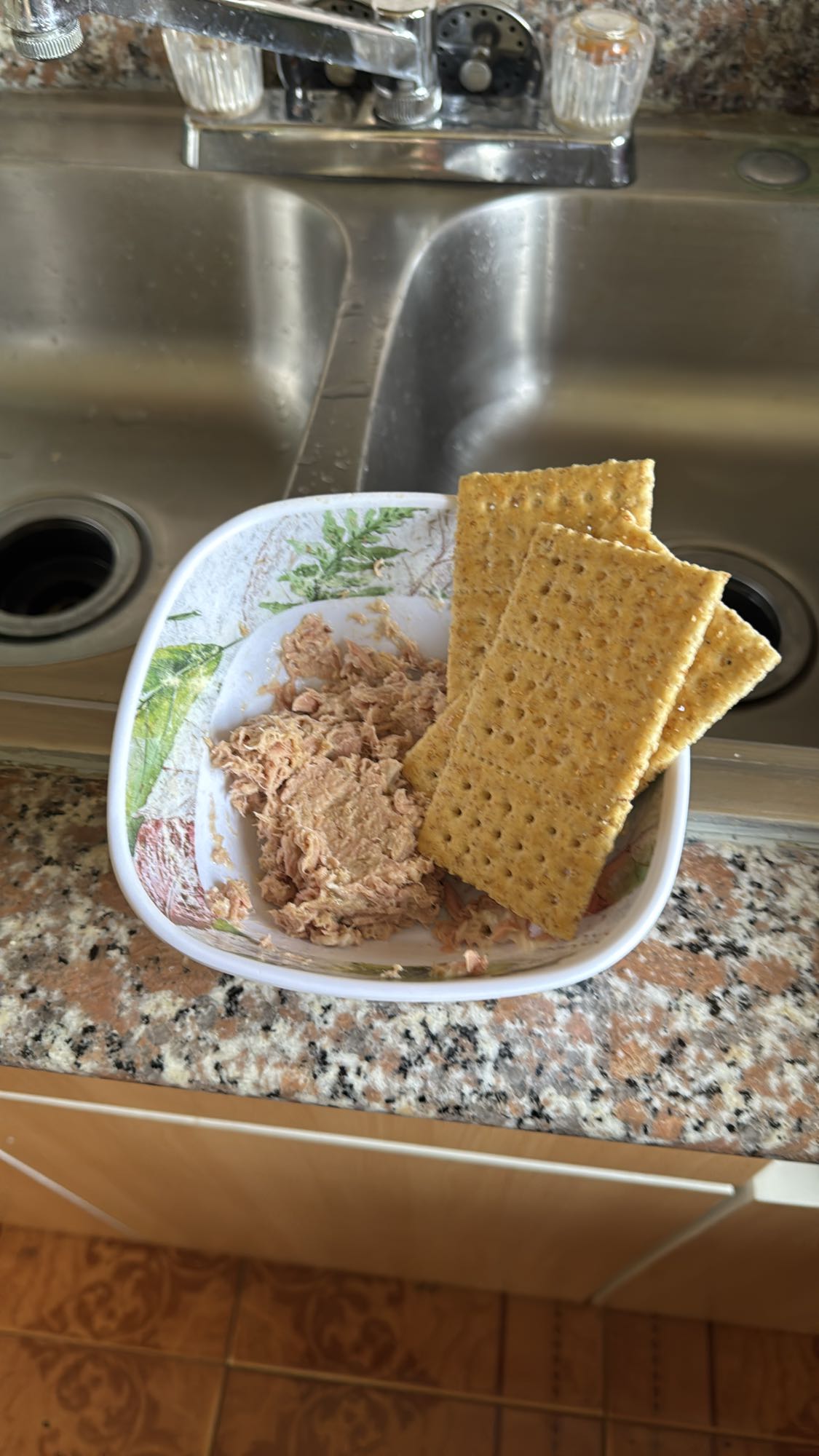 atún con galletas saladas