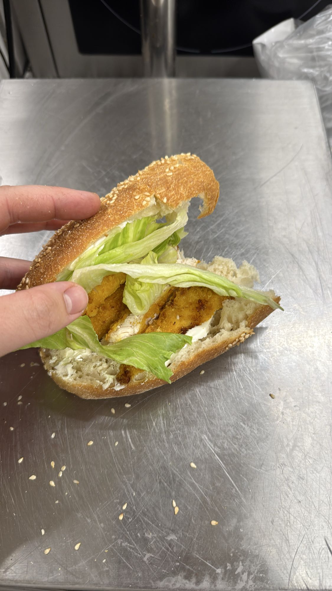 Sandwich au poulet frit