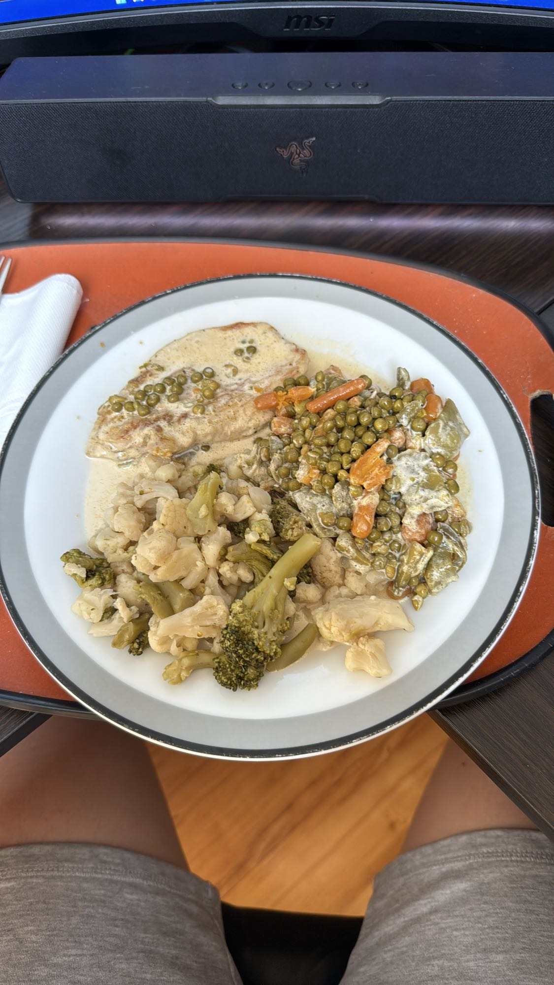 Poulet légumes crème
