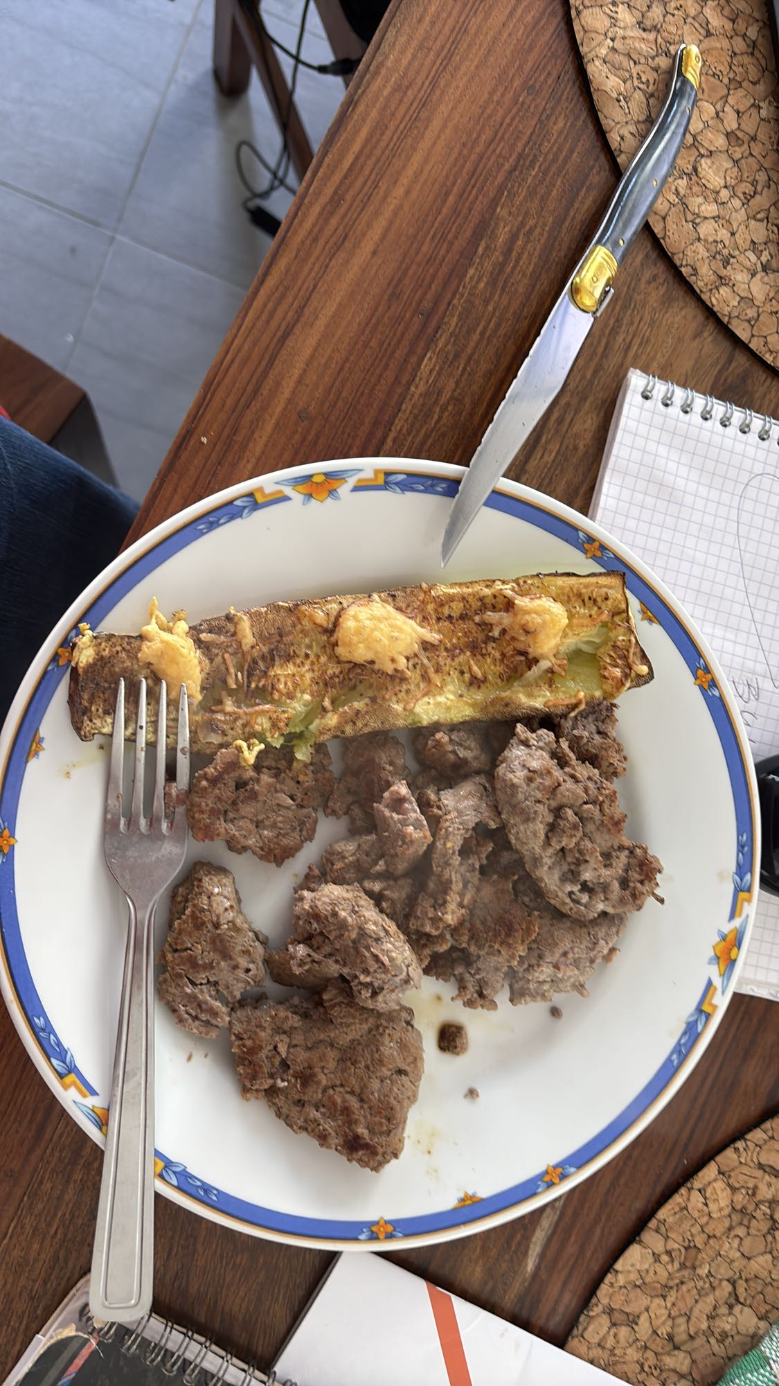 Boeuf et courgette gratinée
