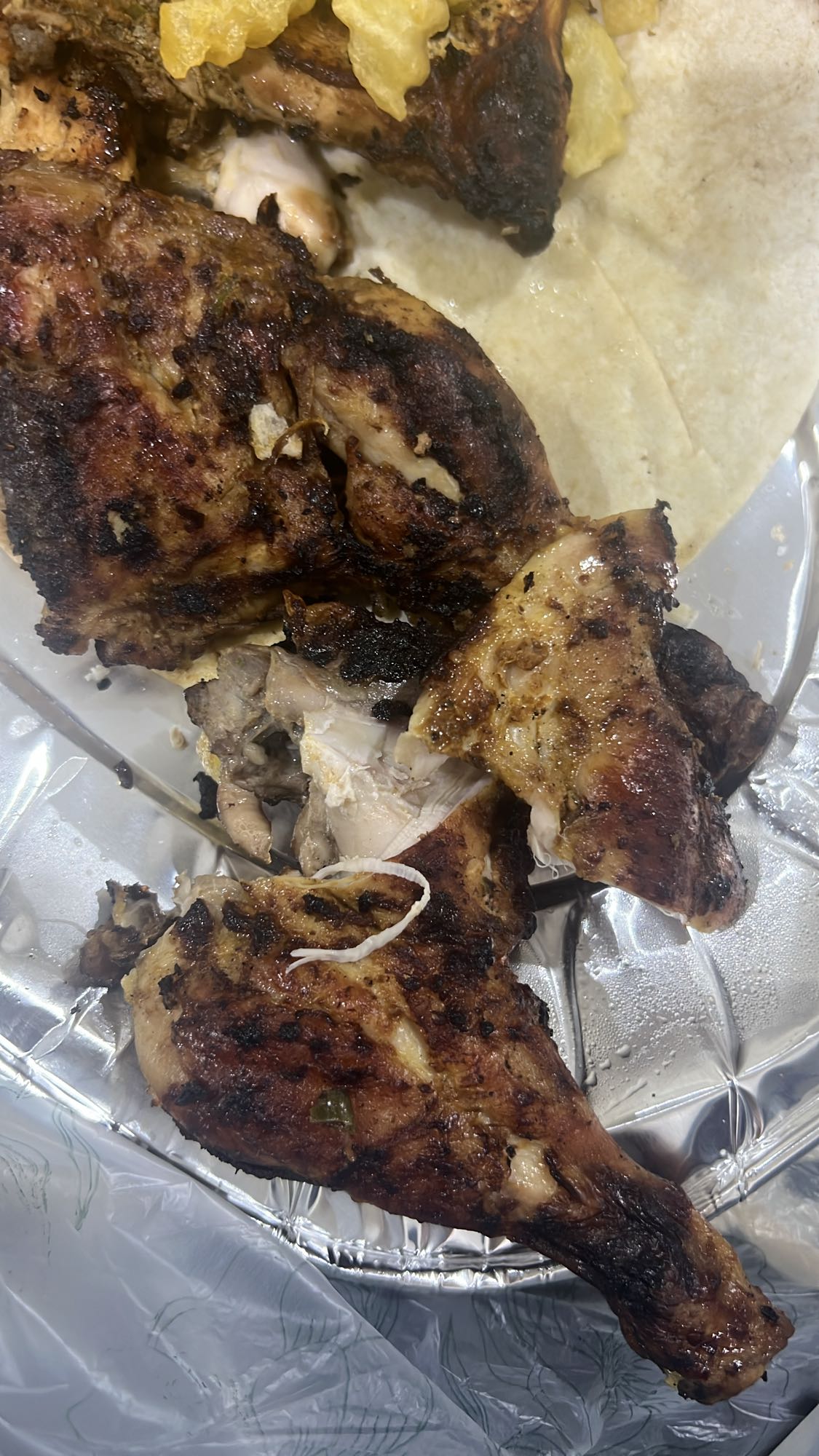 Grilled chicken with bread