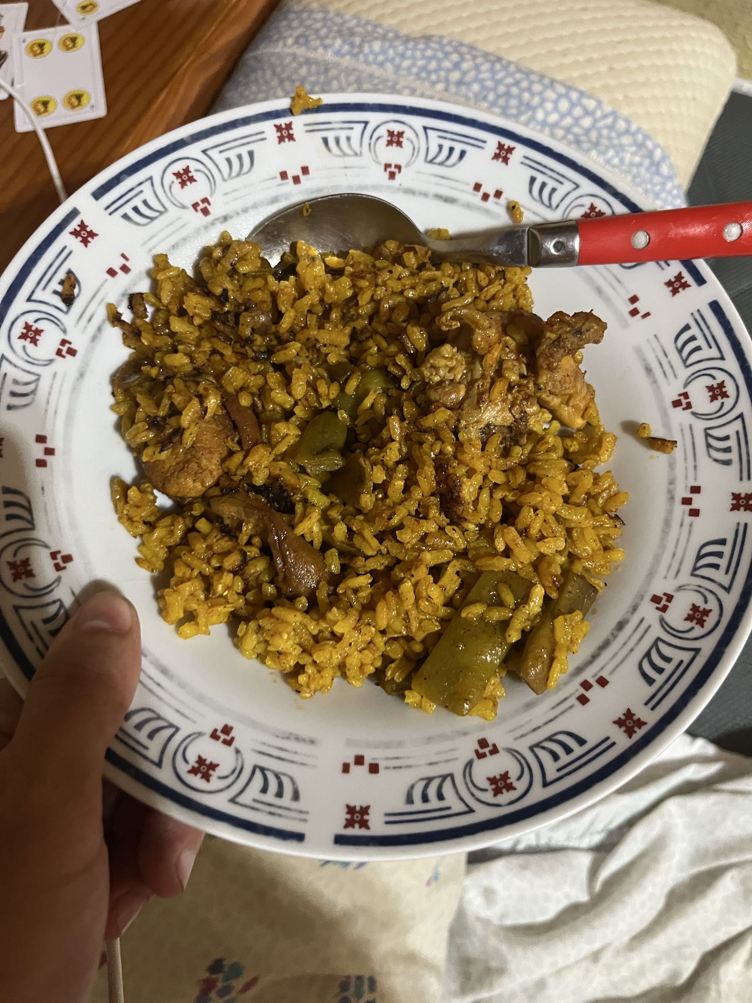 arroz con pollo y verduras
