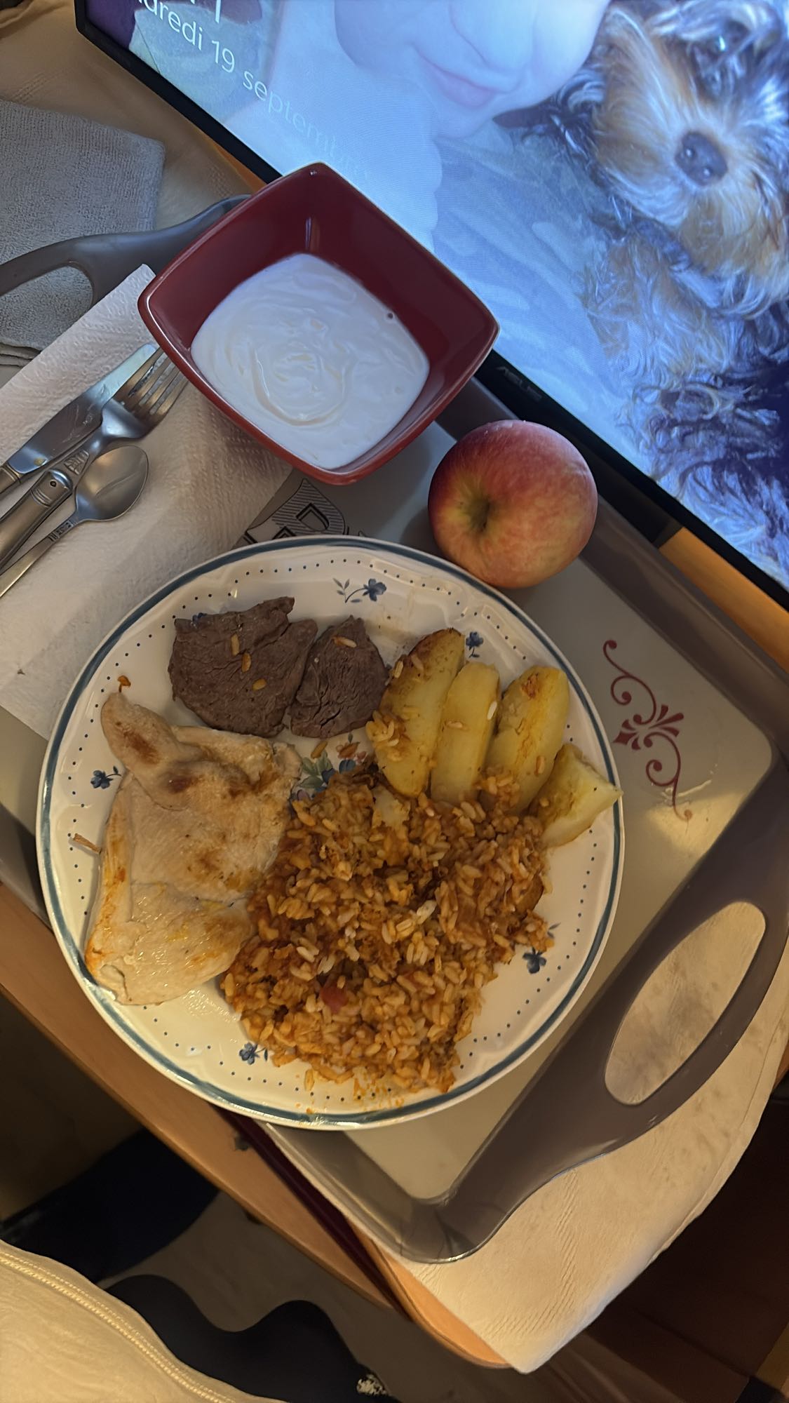 Assiette mixte avec riz