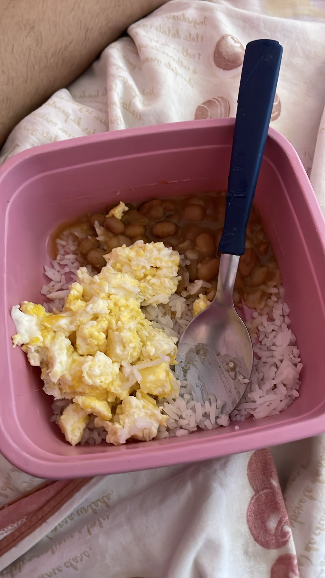 Arroz, ovos e feijão