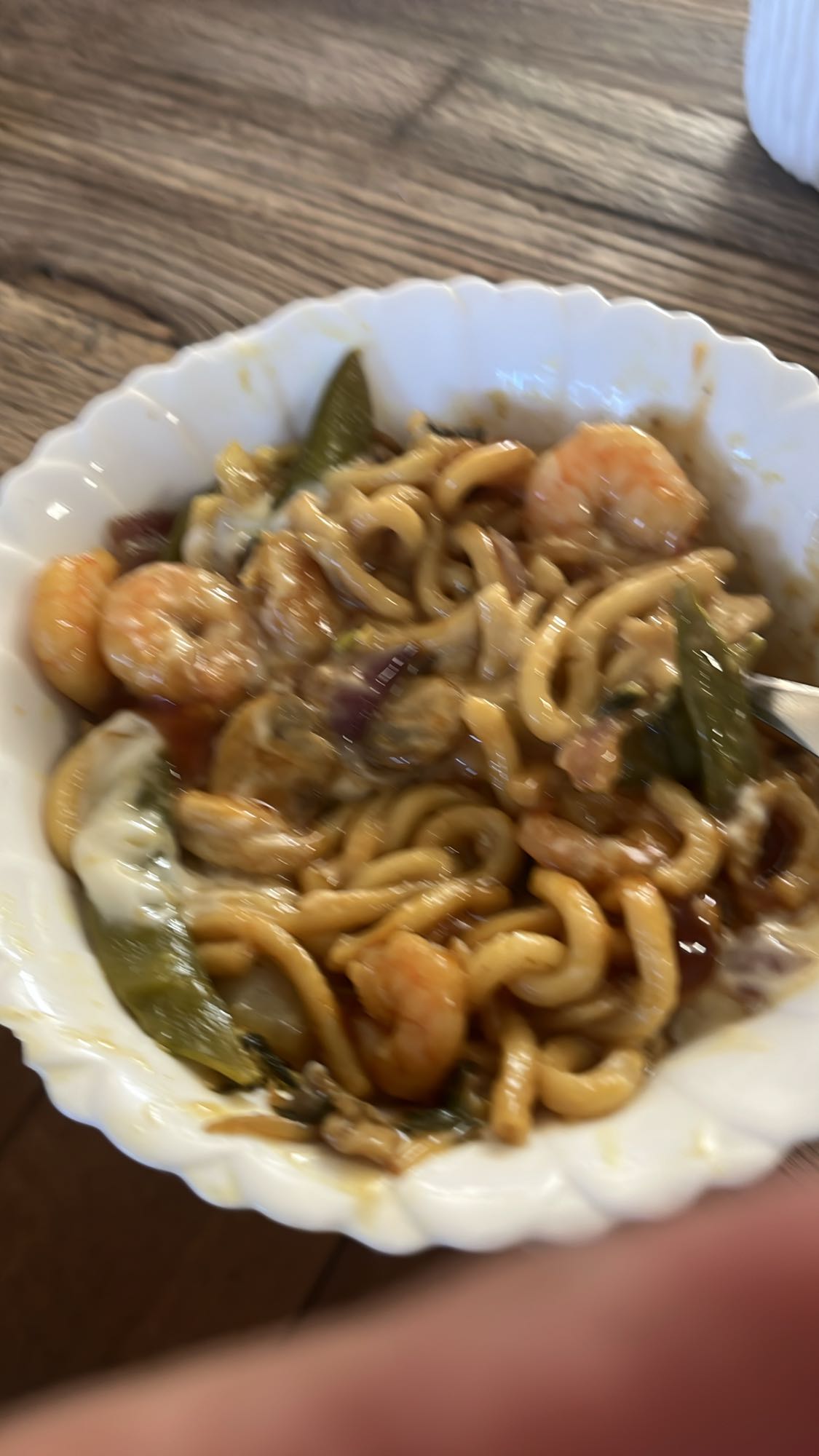 Garnalen noedels wok