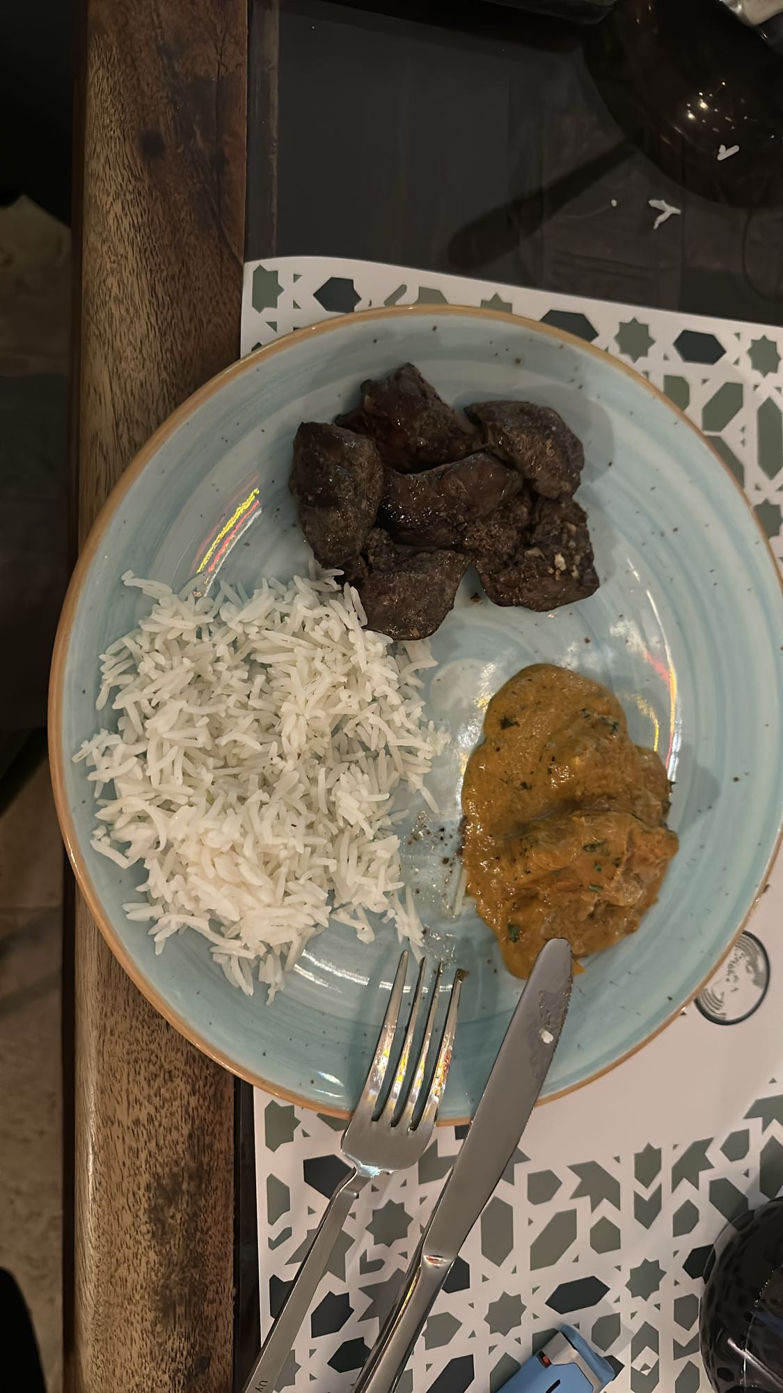 Beef, rice & curry