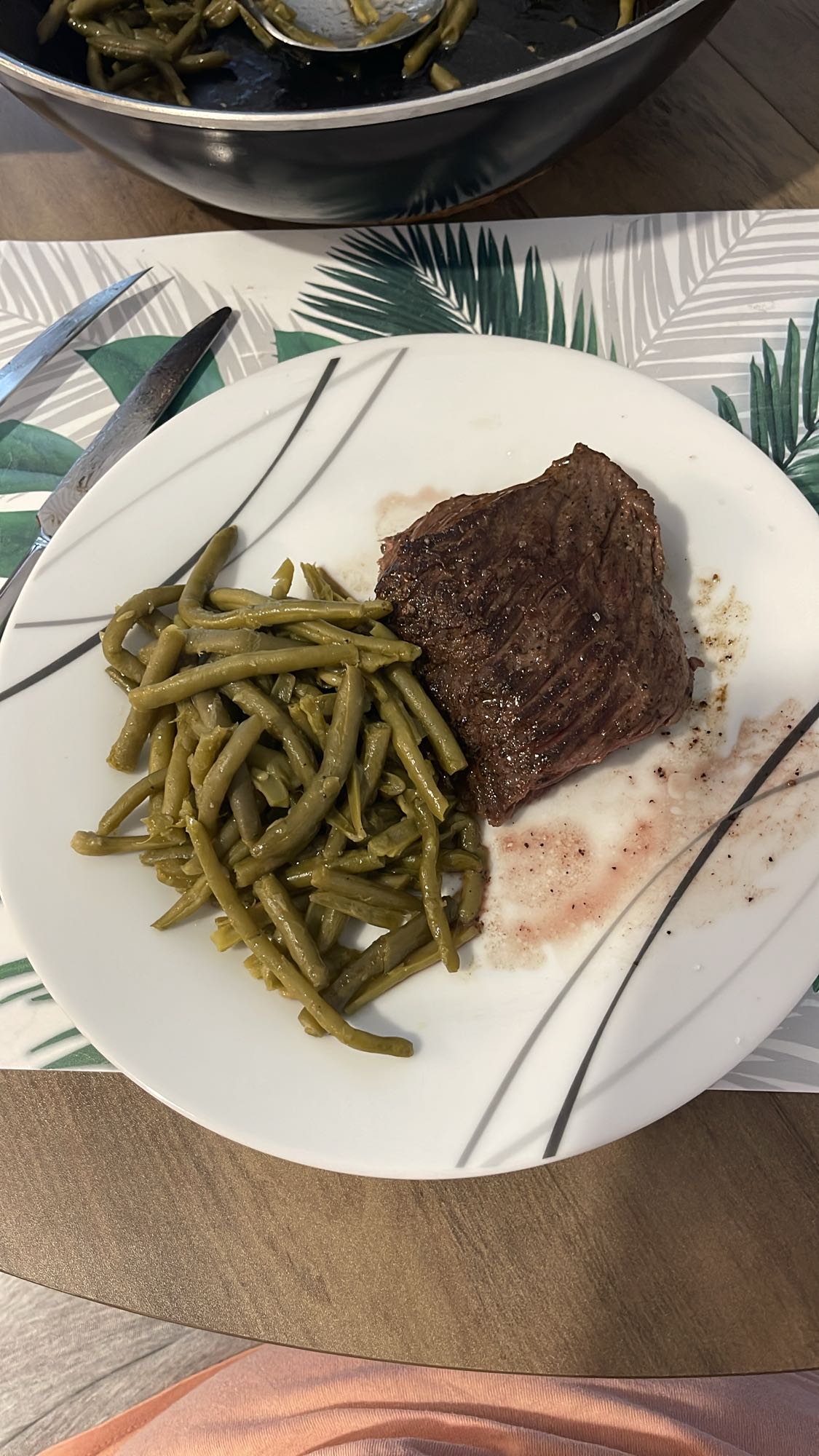 Steak et haricots verts