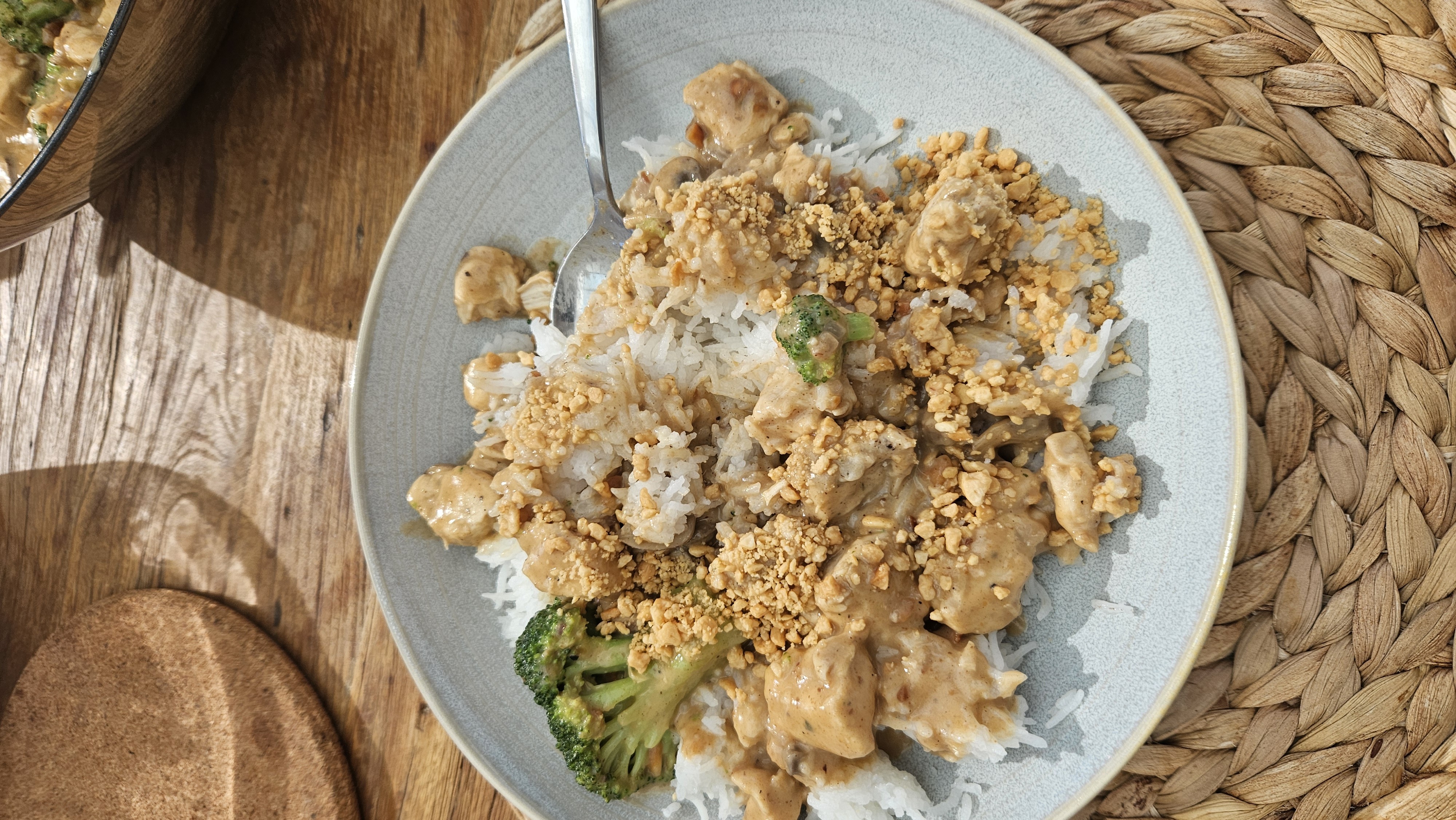 Hähnchen-Saté mit Reis