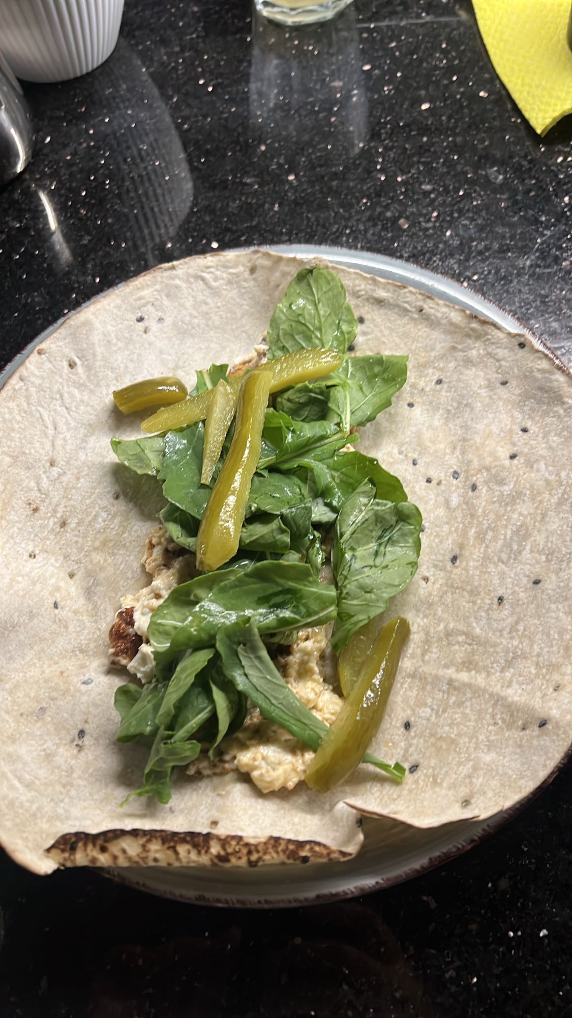 Egg wrap with greens