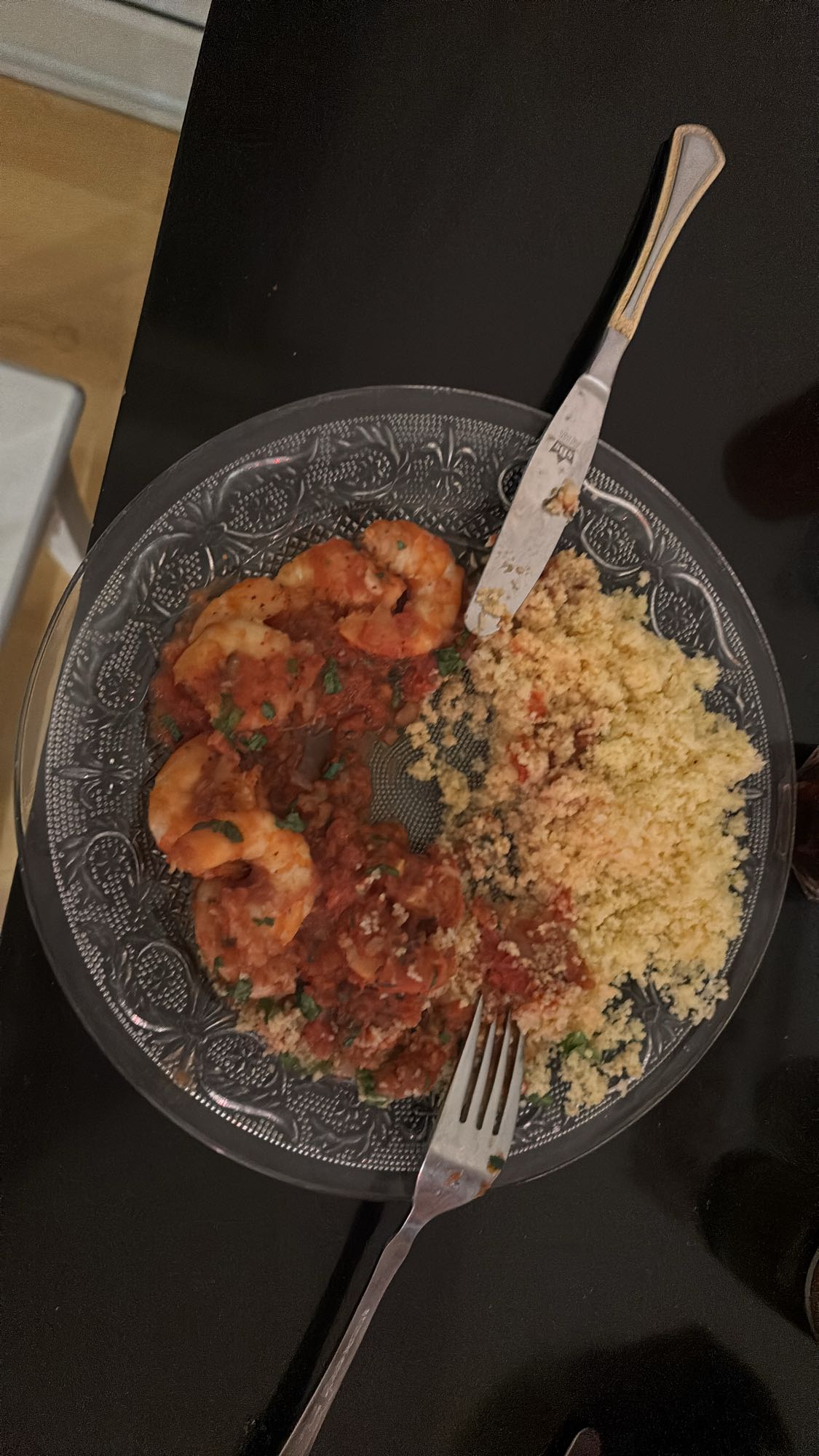 Crevettes et couscous