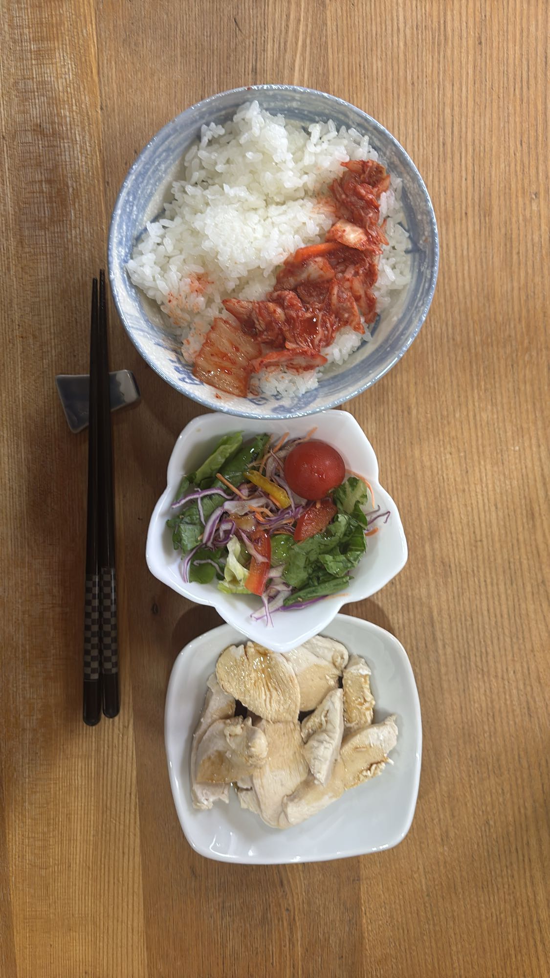 鶏むね肉とキムチご飯