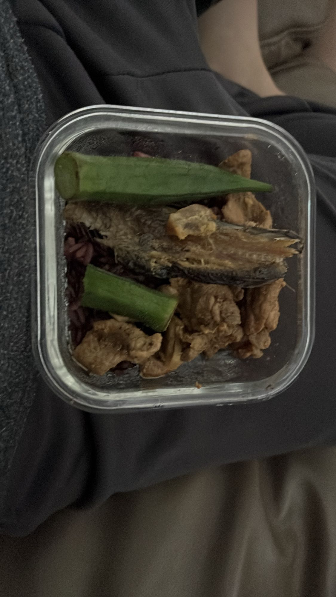 Fish, okra & rice bowl