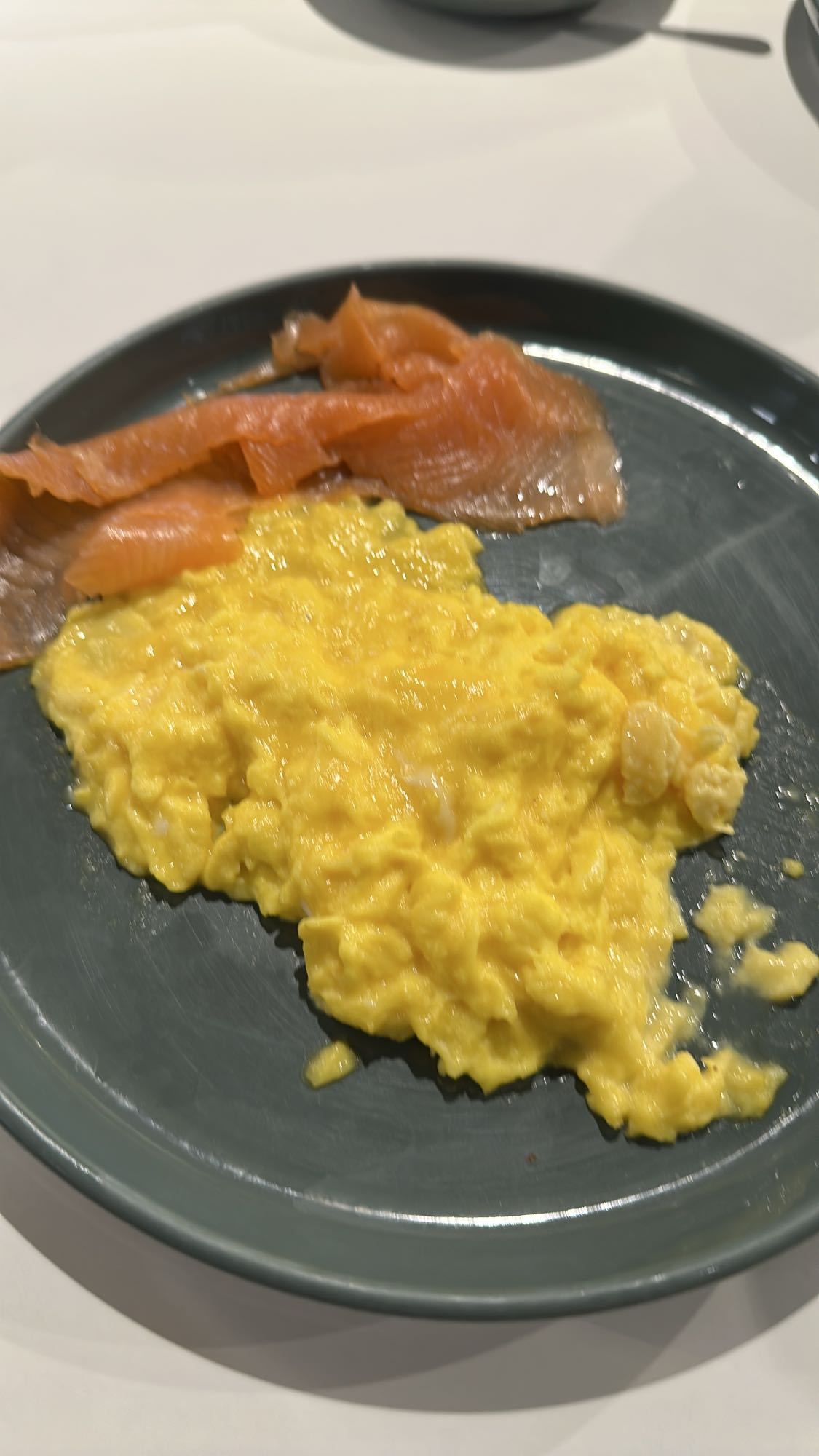 Scrambled eggs with salmon