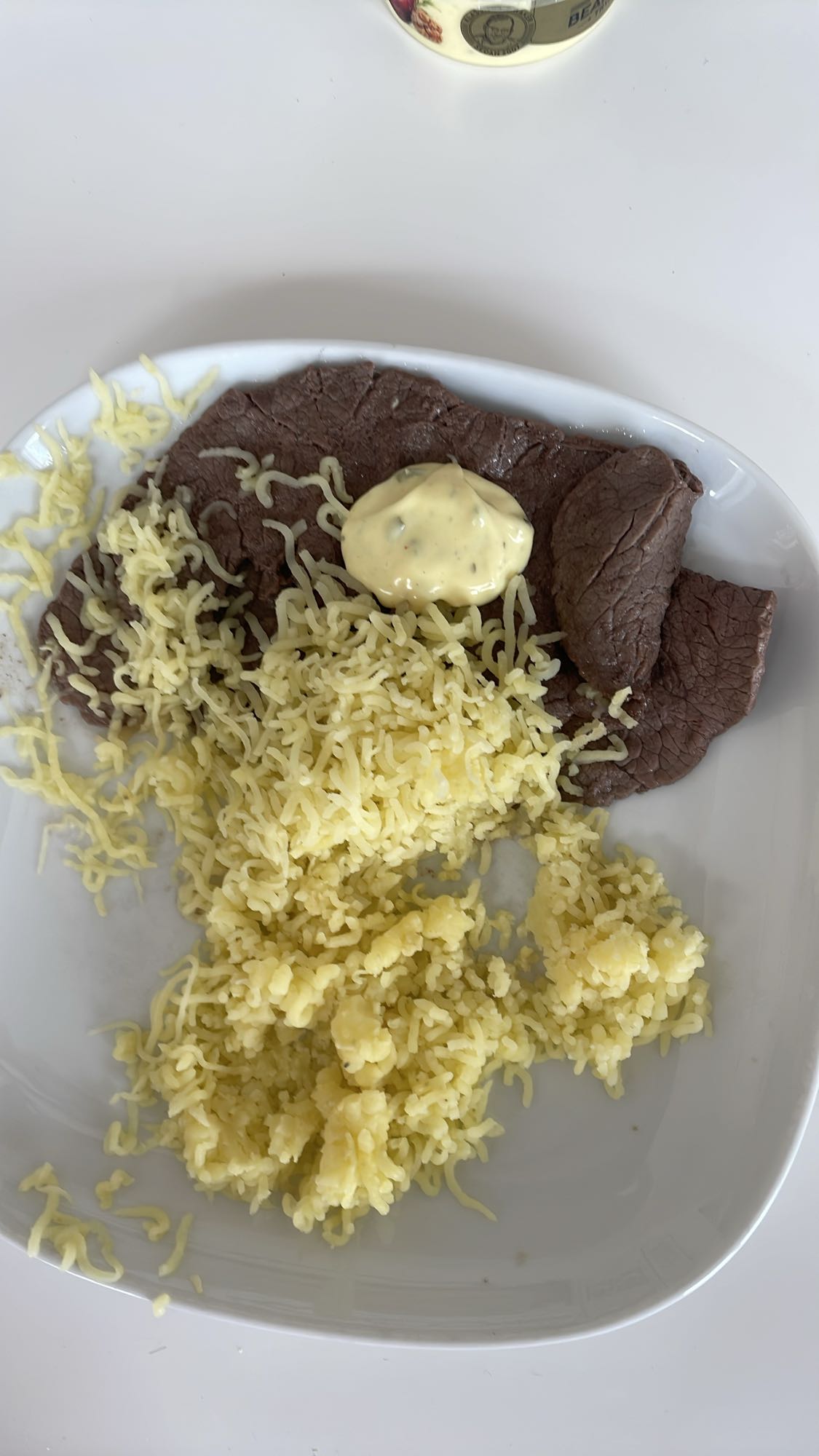 Biff med ris och ost