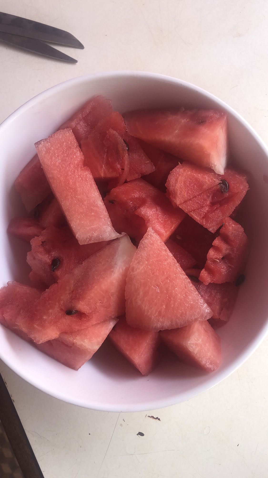 Sandía fresca en trozos