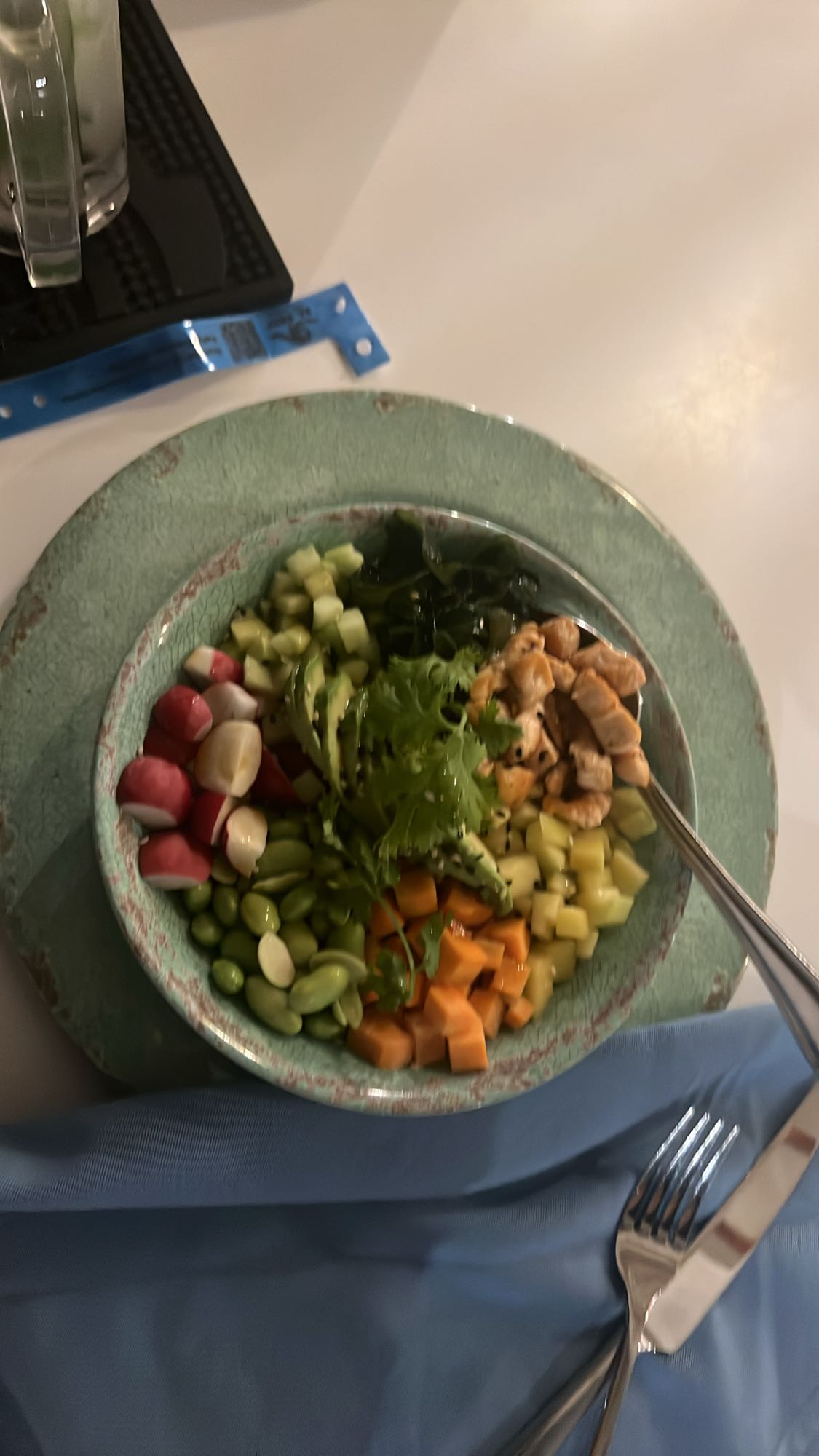 Chicken veggie poke bowl