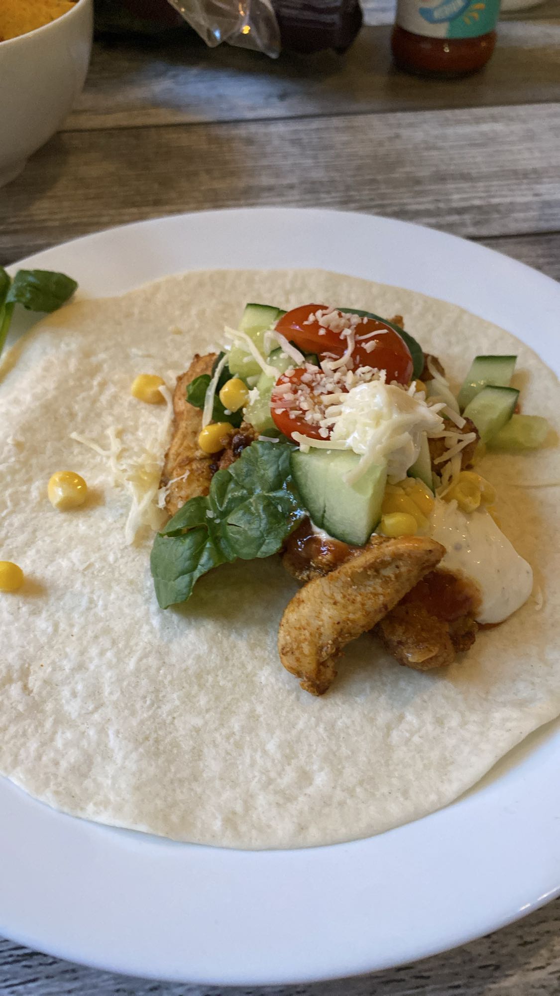 Kycklingtaco med grönsaker