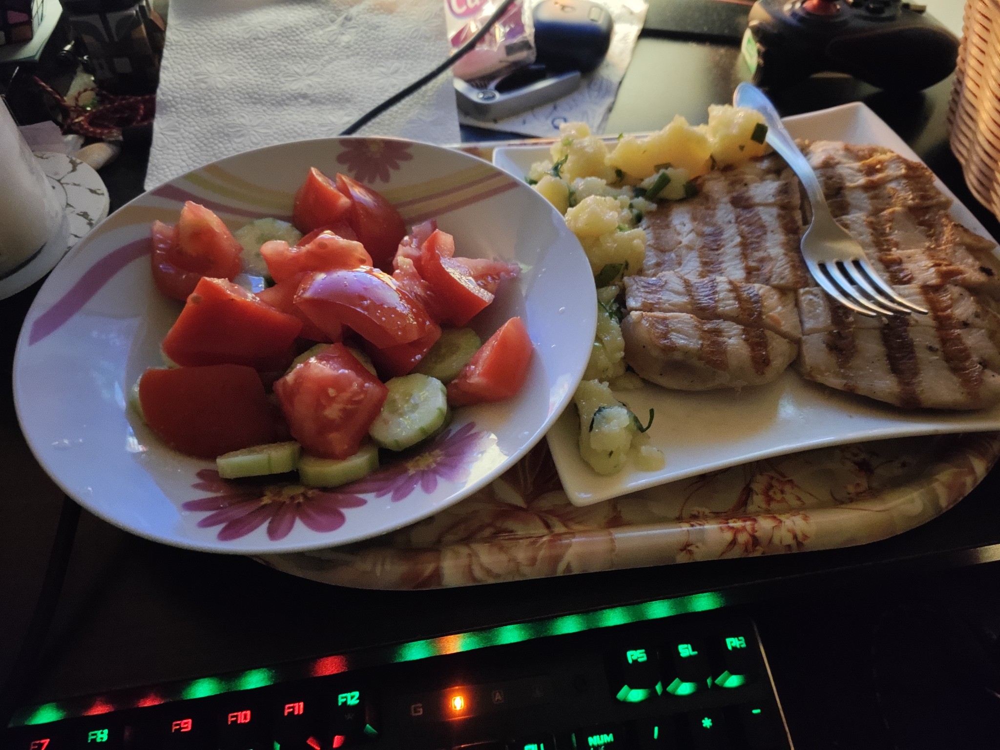 Grilled chicken with salad