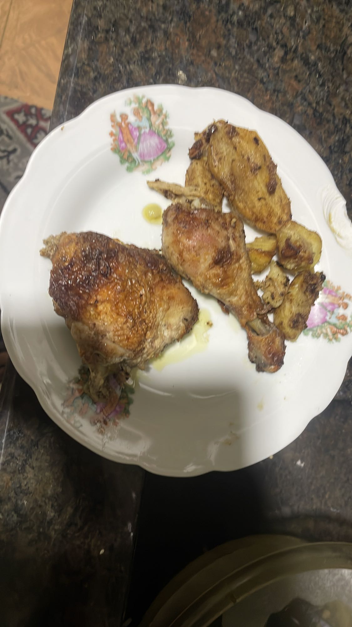 Roast chicken and potatoes