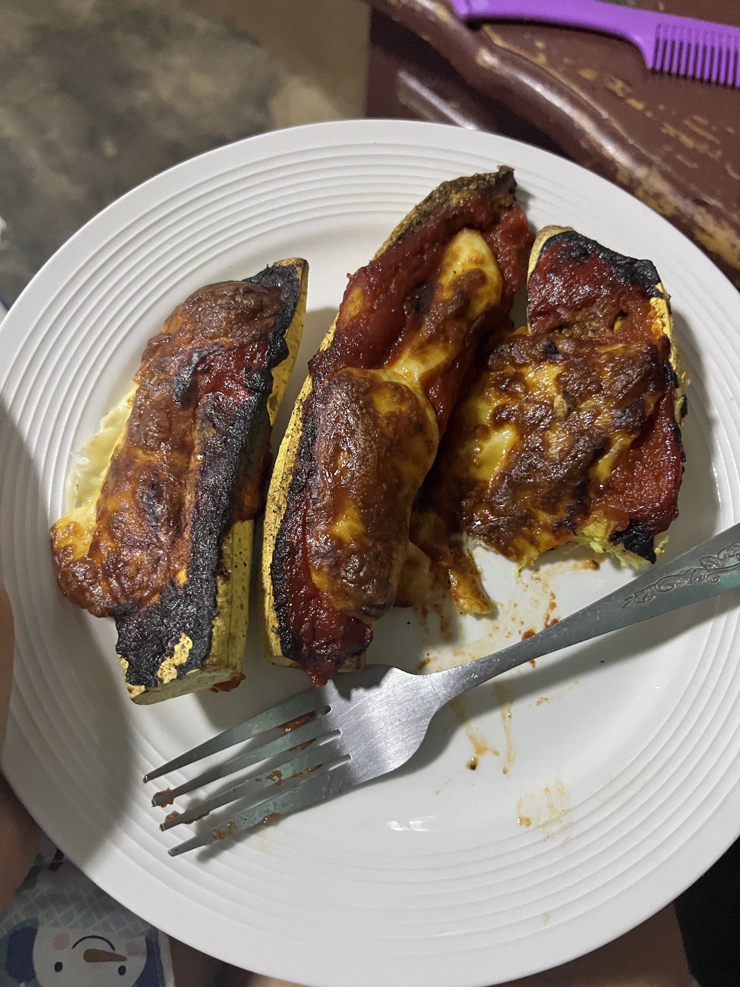 Calabacines rellenos gratinados