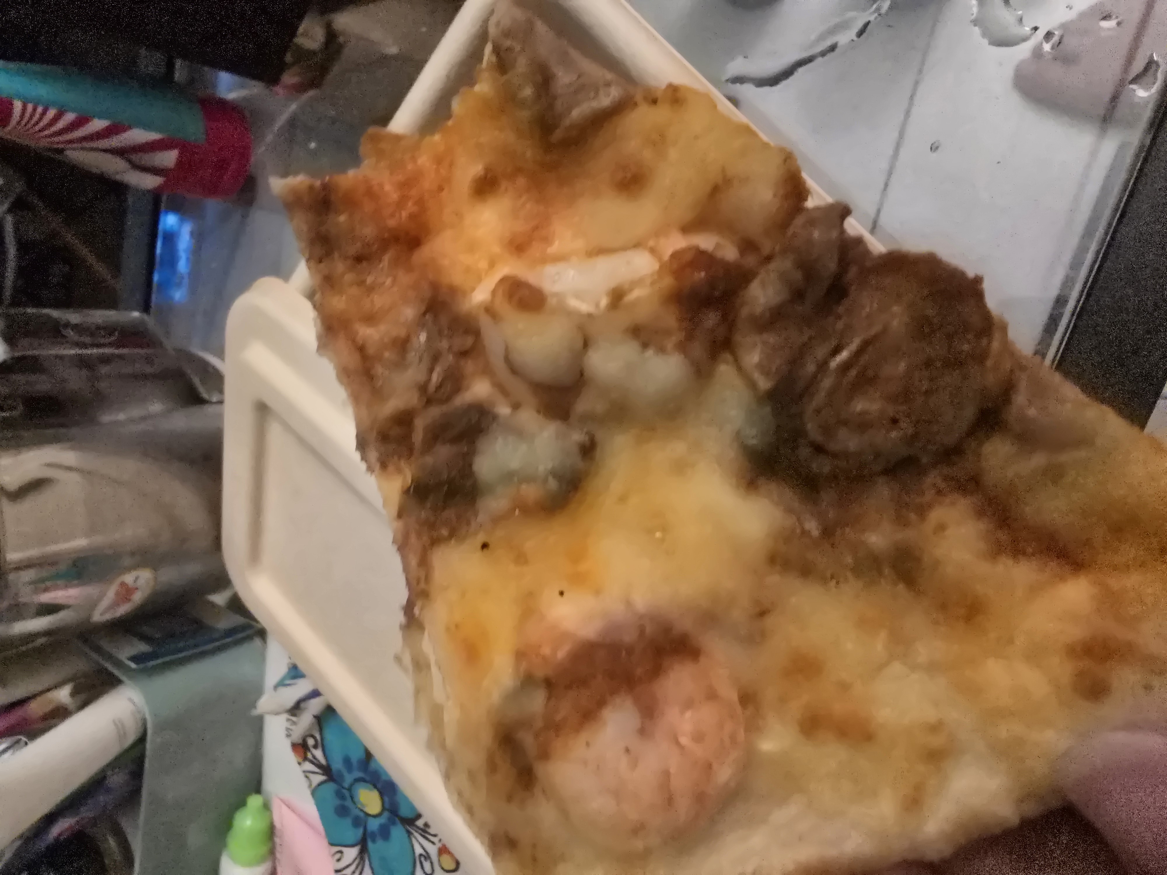 Meat and Cheese Pizza Slice