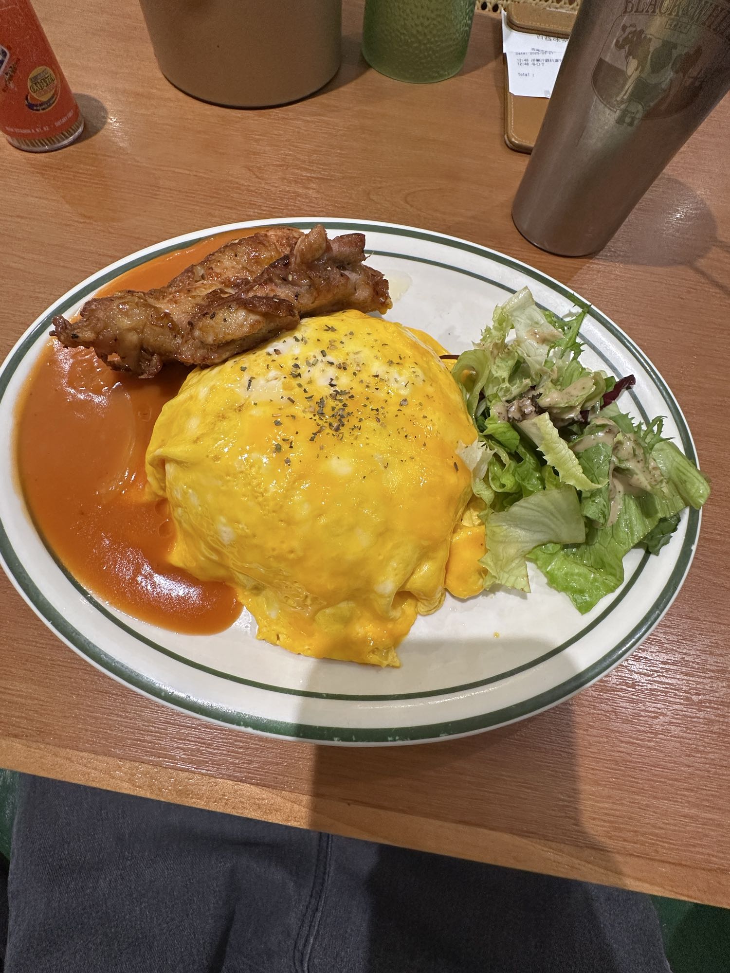 Omelette rice with chicken