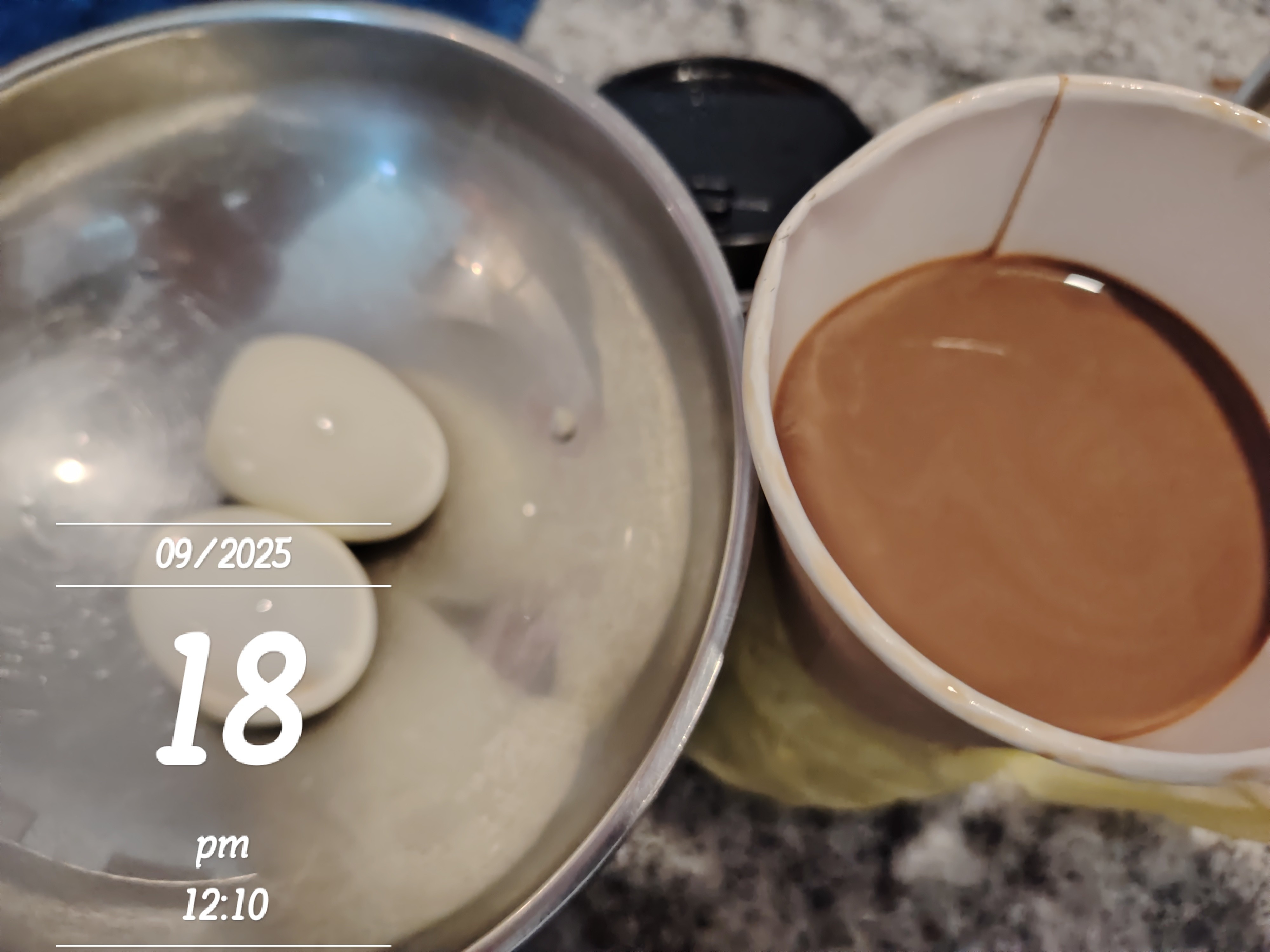 Eggs and chocolate milk