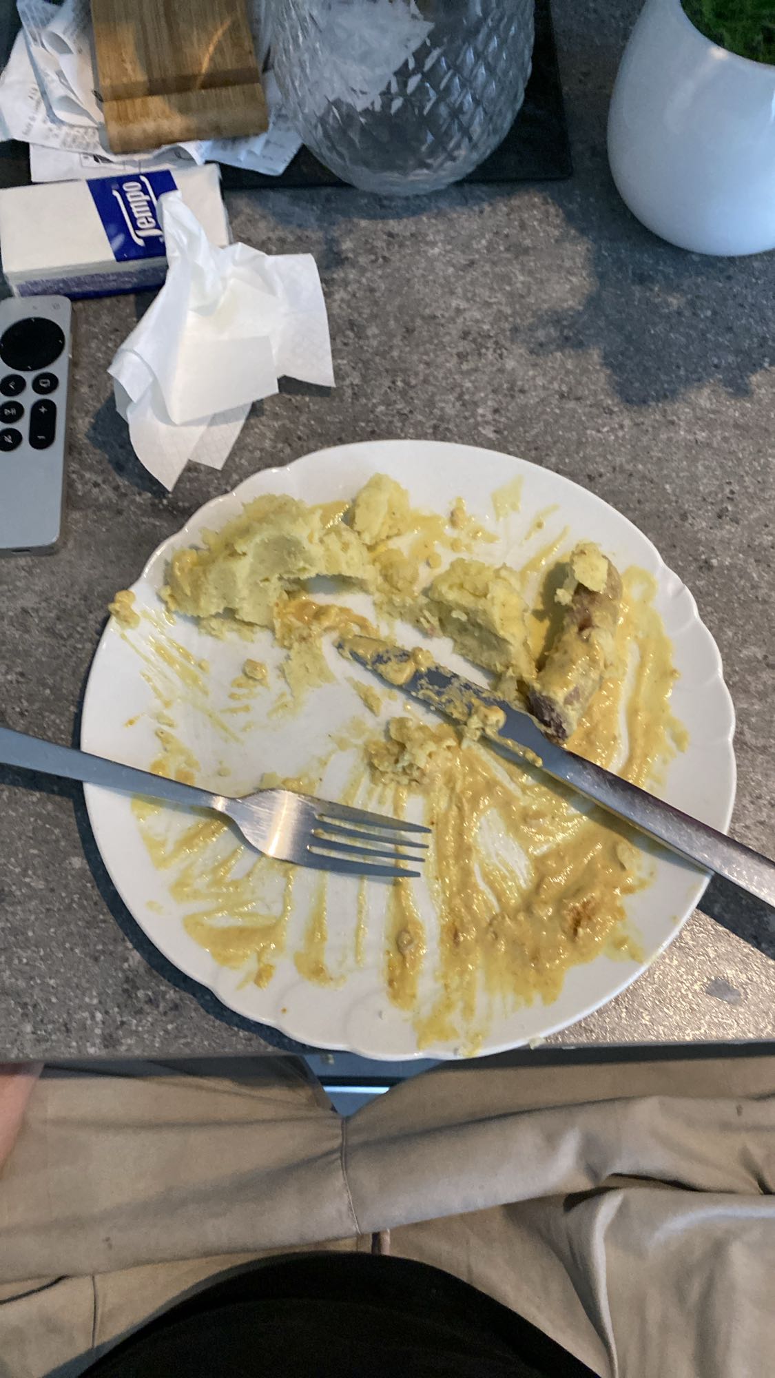 Sausage with mashed potatoes