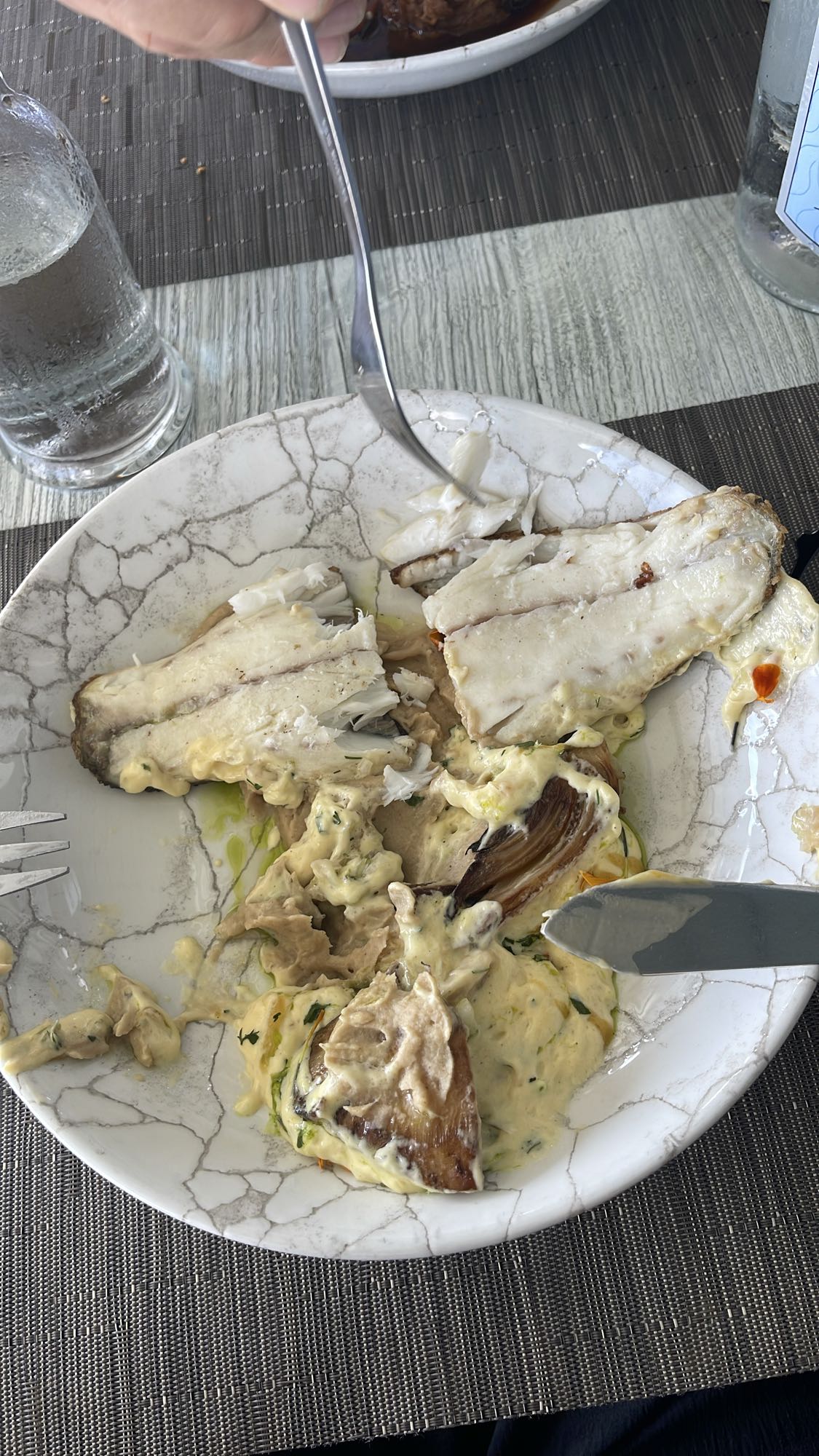 Poisson et légumes sauce crémeuse