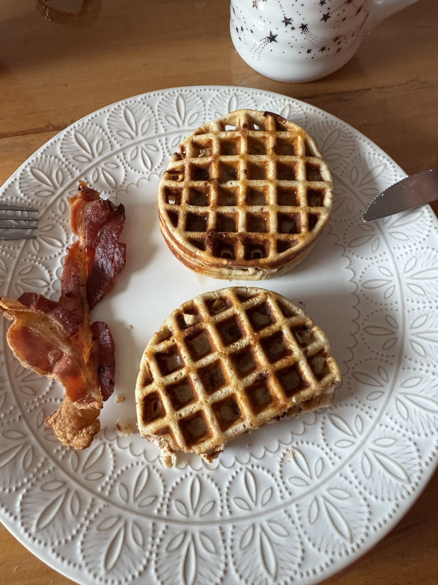Gofres con tocino