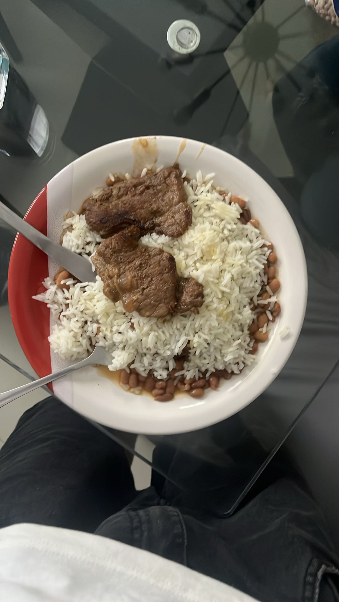 Arroz, feijão e carne