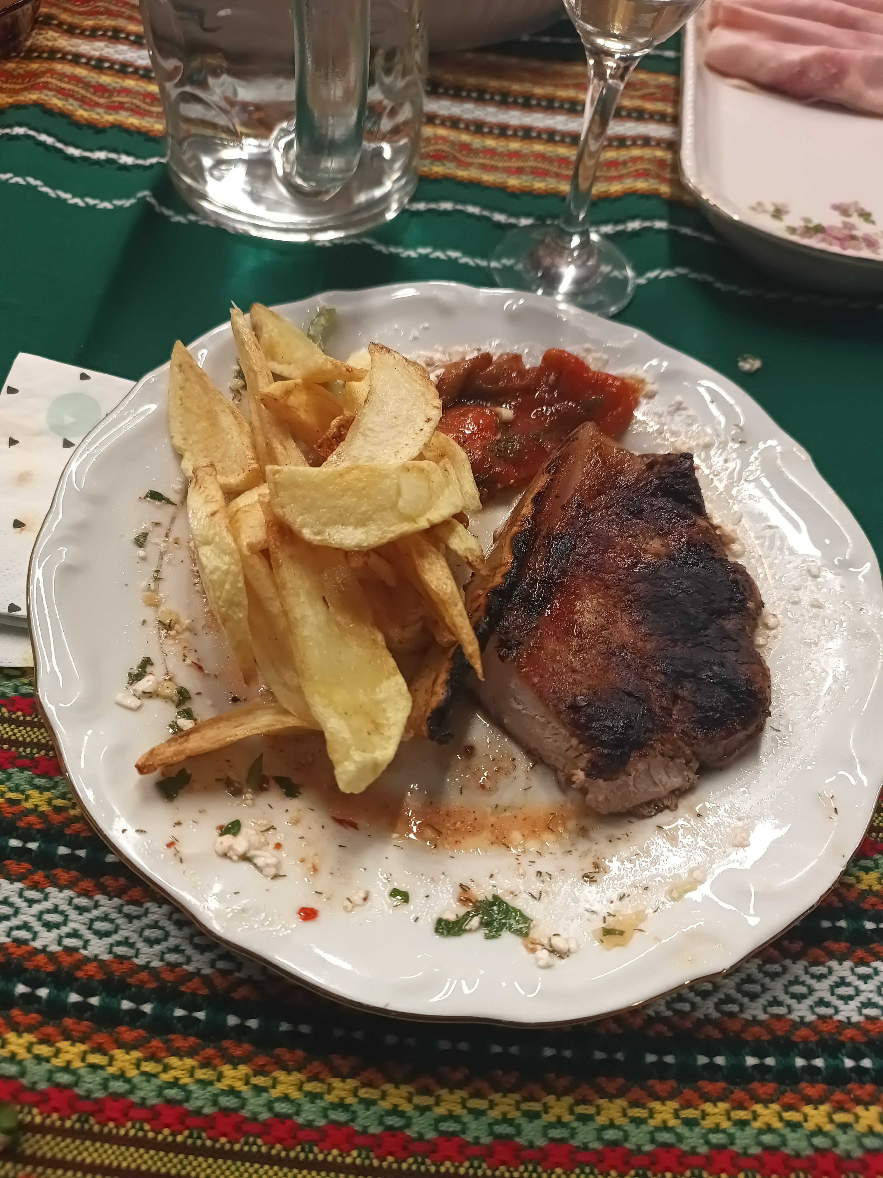 Grilled Pork with Fries