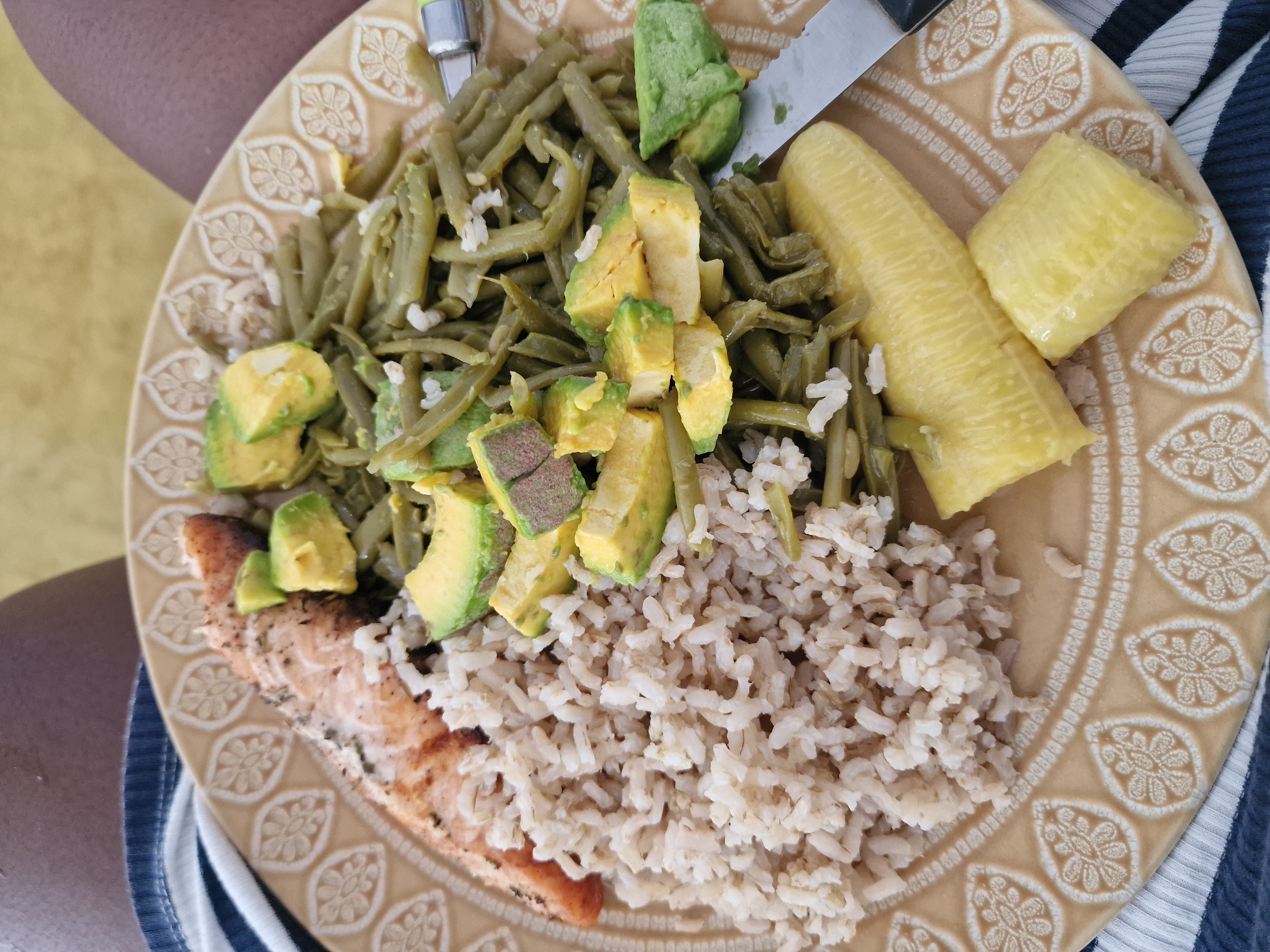 Riz, poisson, légumes