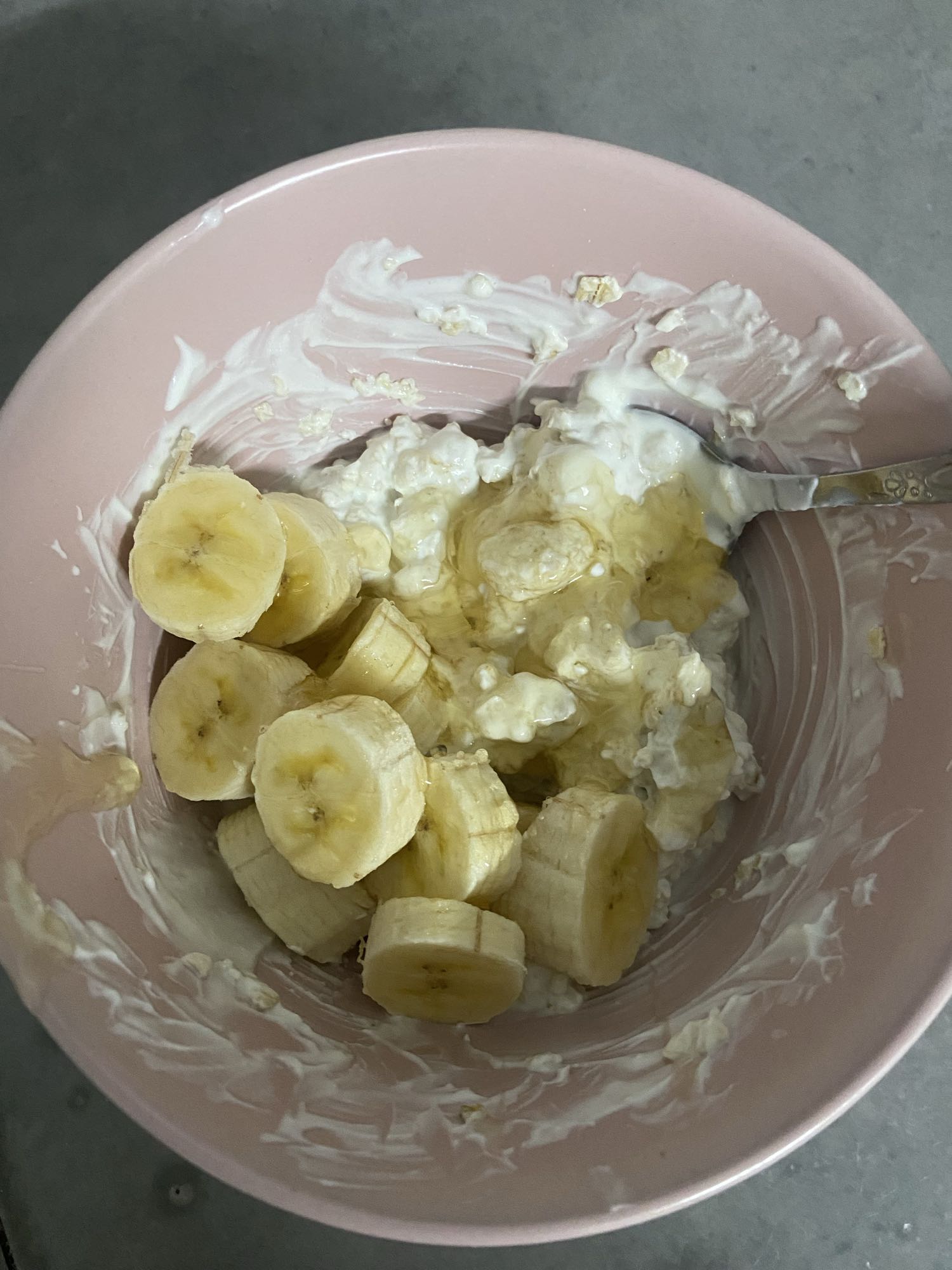 Yogur con plátano y miel