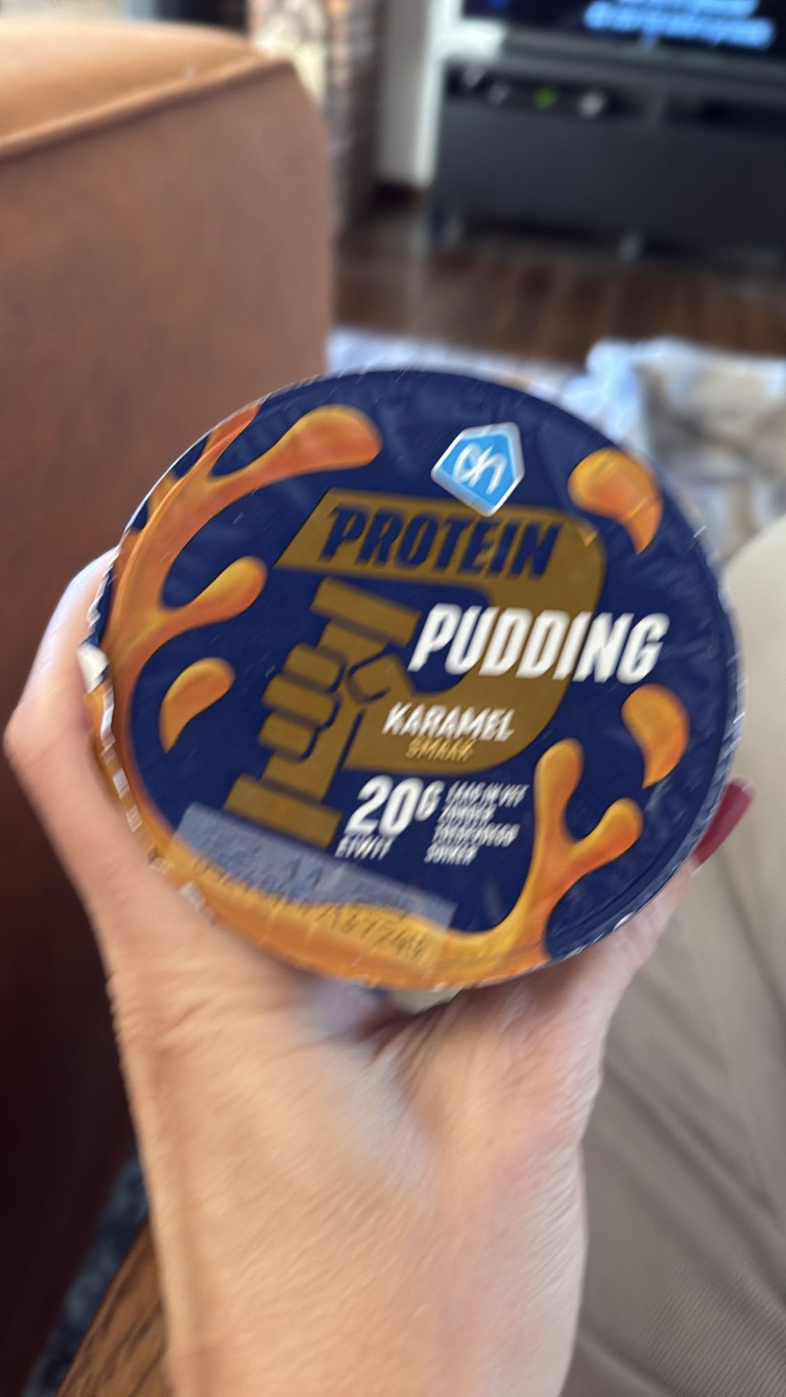 Karamel proteïnepudding