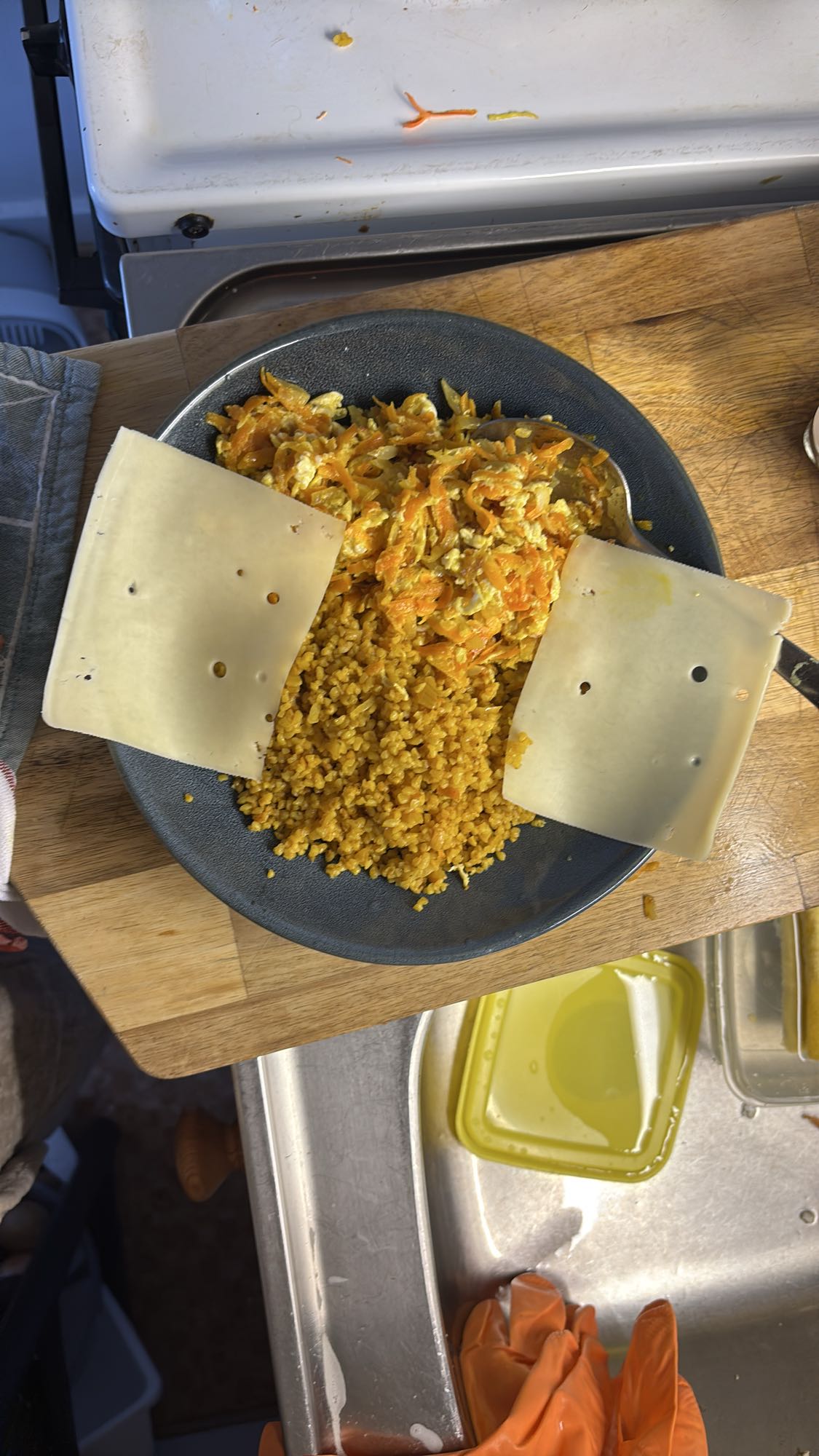 Bulgur med ägg och ost