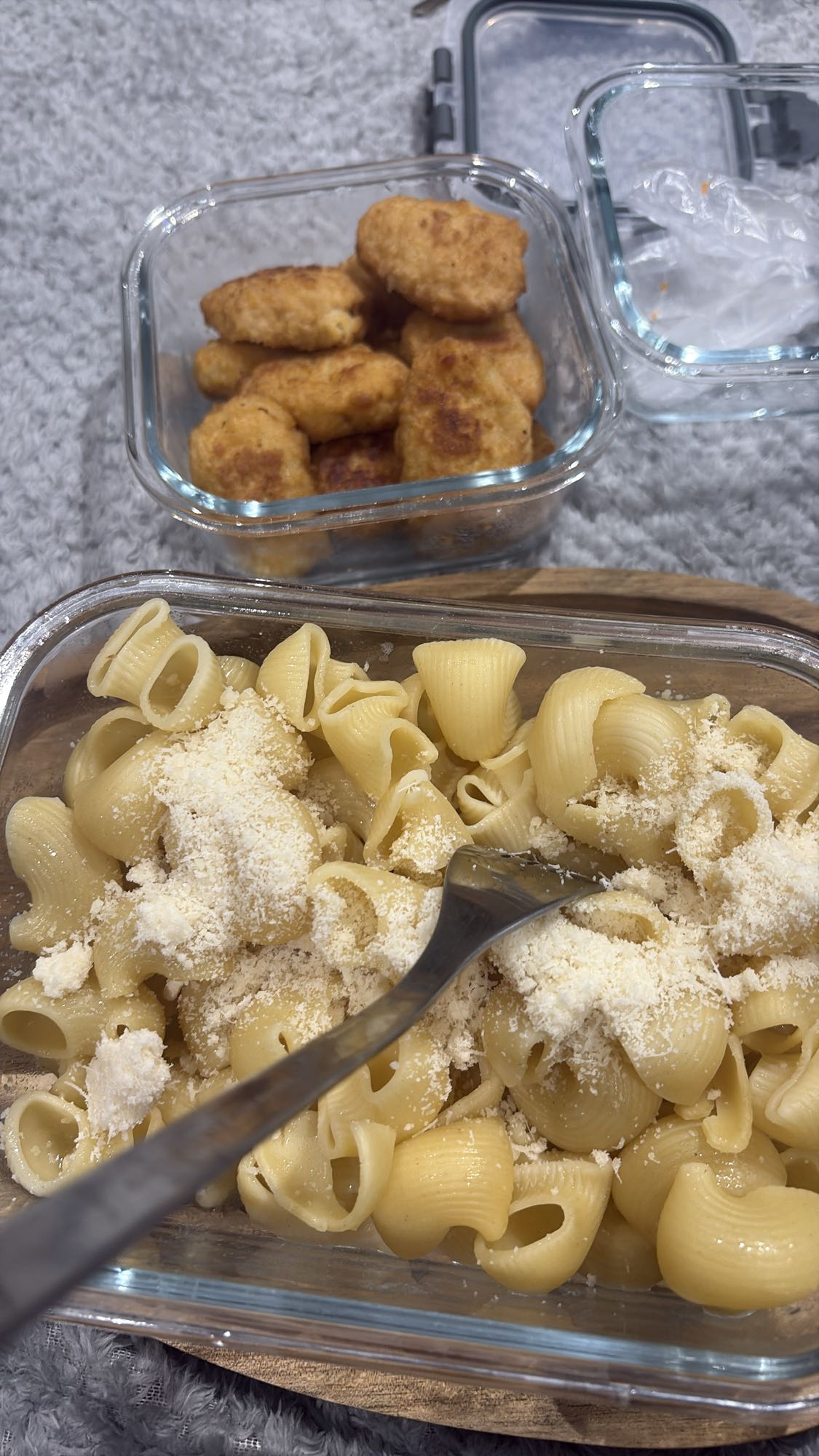 Pâtes et nuggets