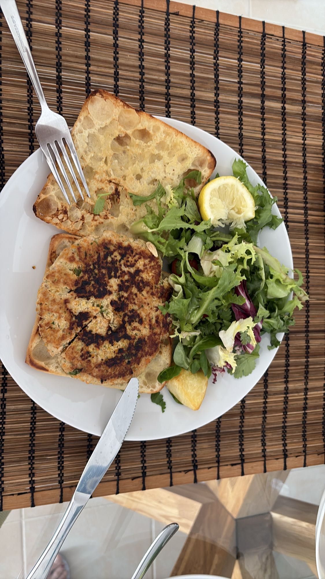 Chicken Burger with Salad