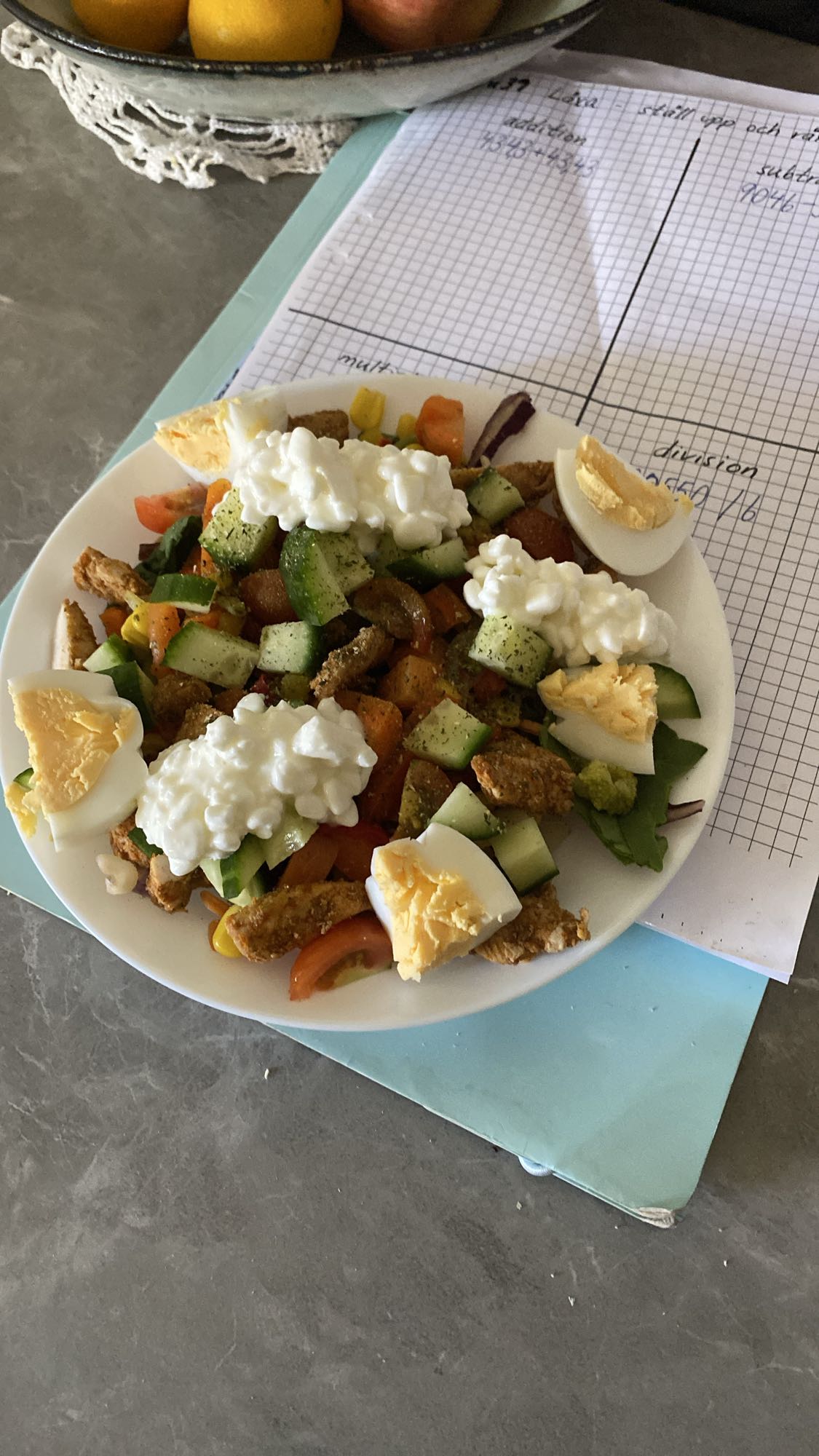 Kycklingsallad med ägg