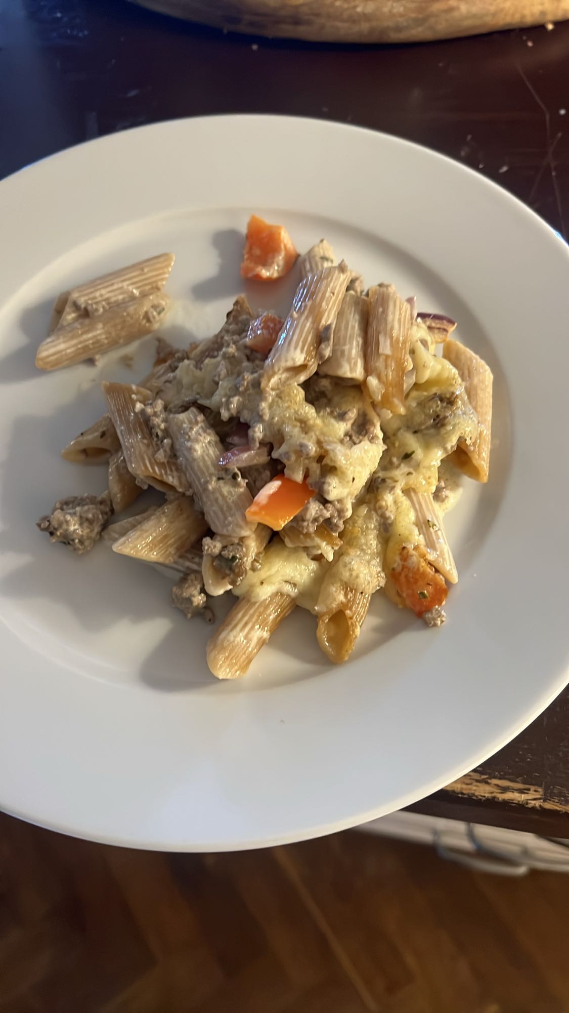 Gratinerad köttfärspasta