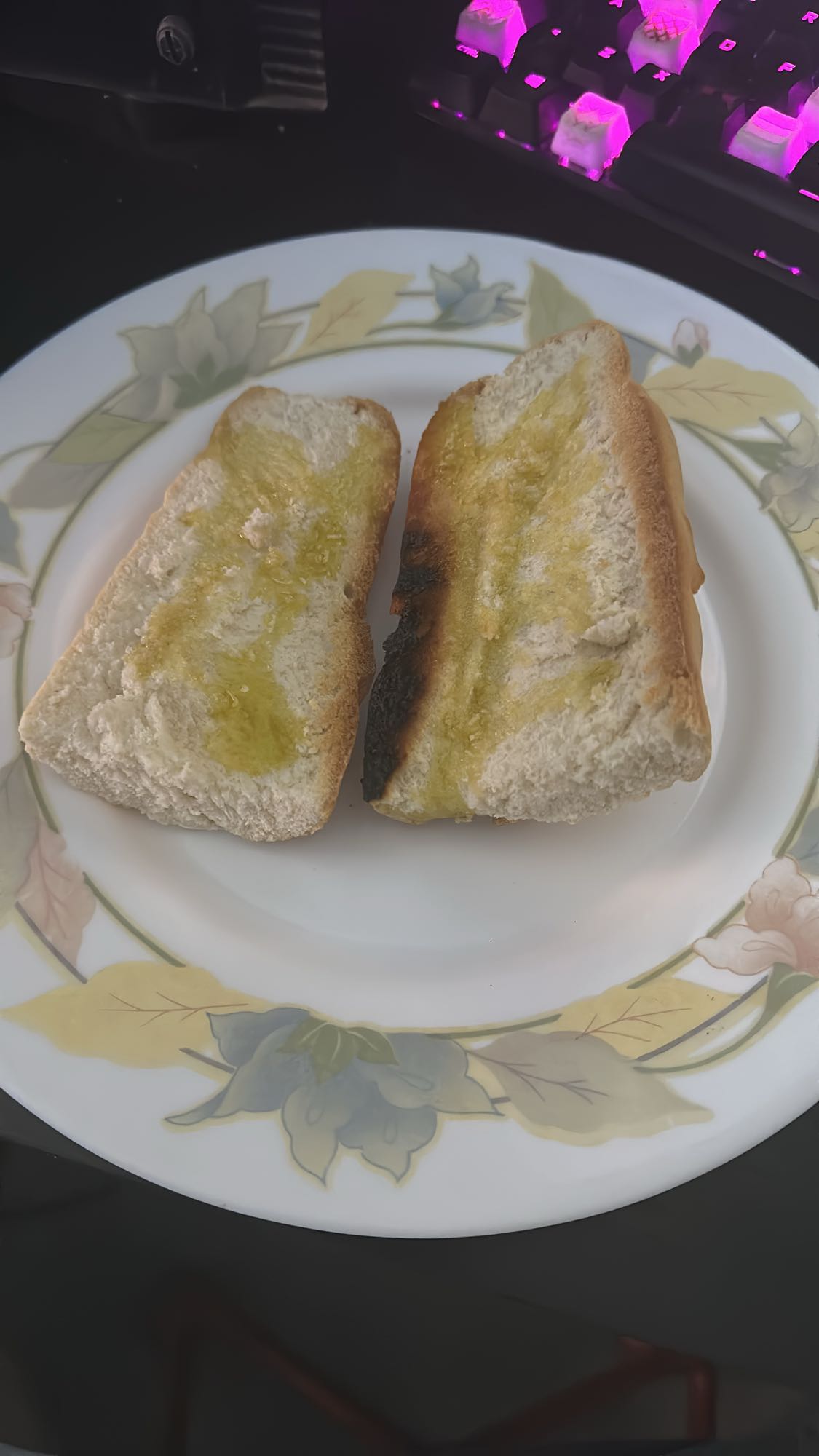 Pan tostado con aceite