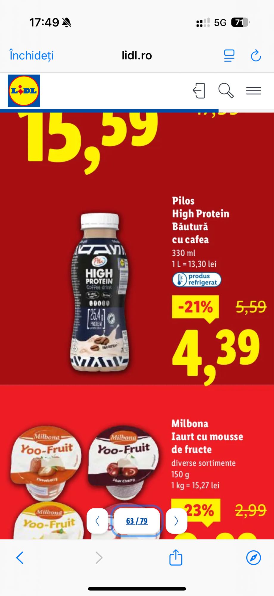 Băutură proteică și iaurt fructe