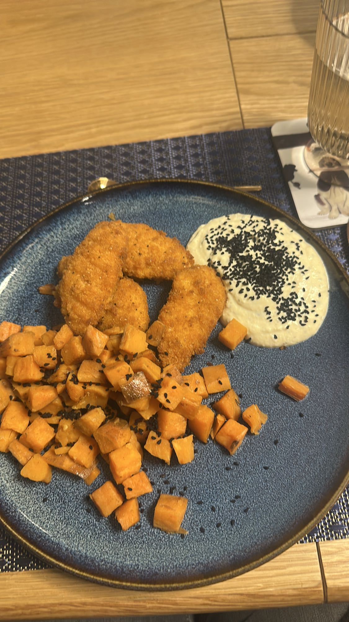 Chicken tenders with sweet potato