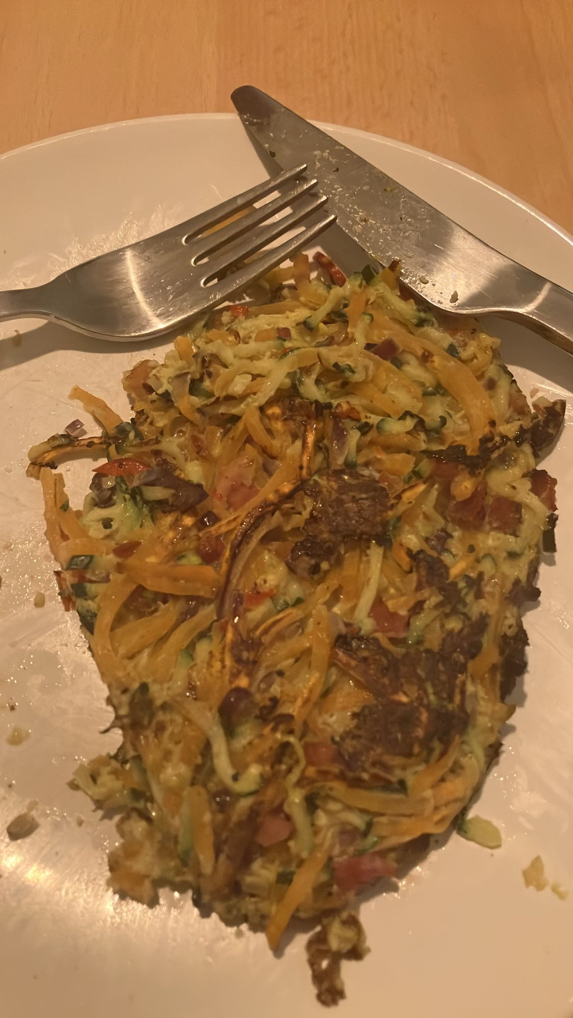 Fritada de legumes com batata doce e presunto