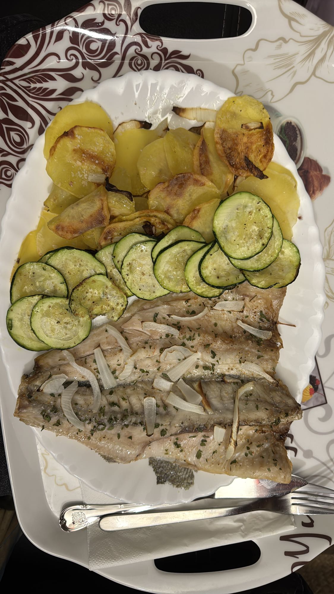 Pescado con verduras