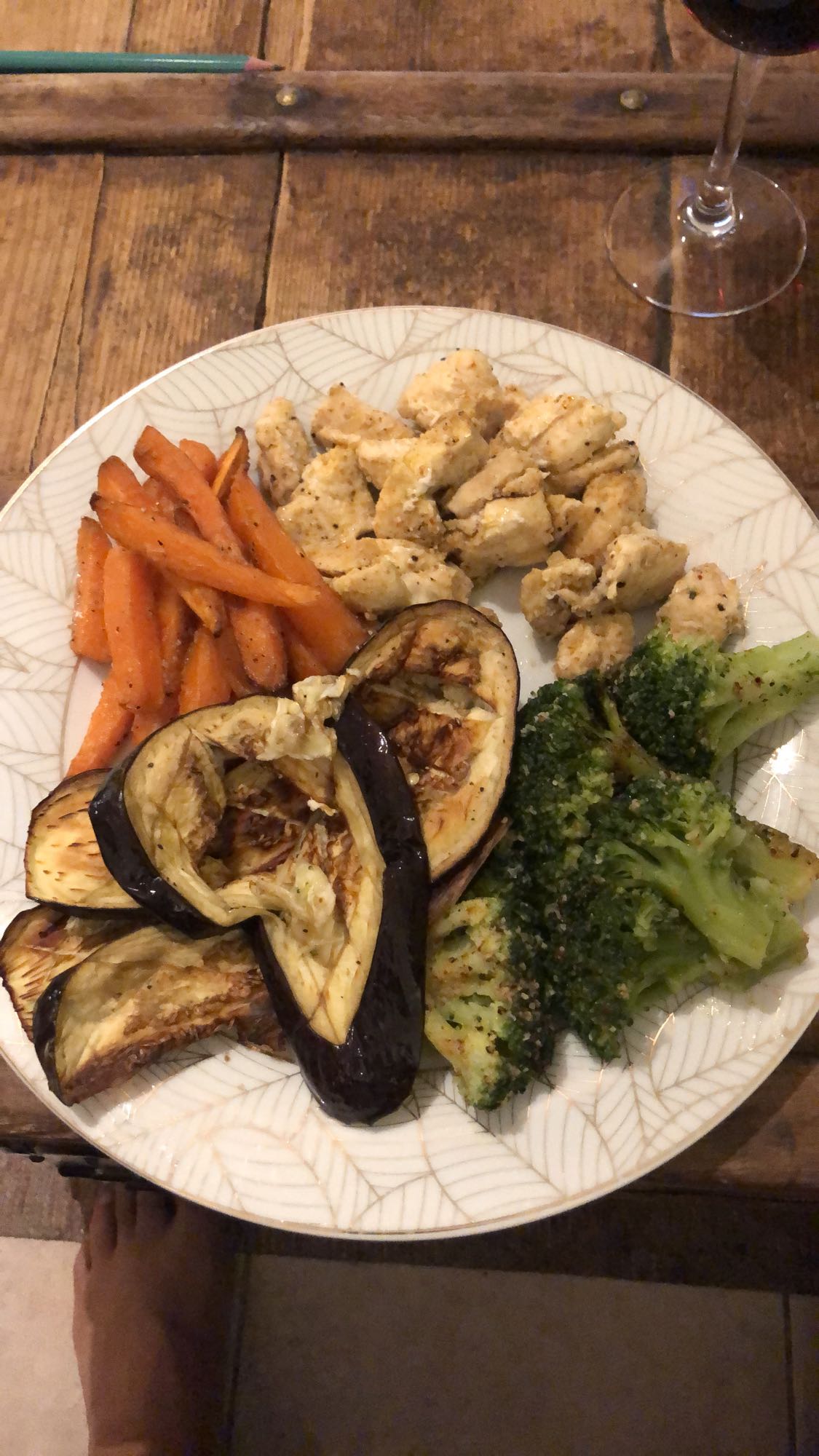 Poulet et légumes grillés