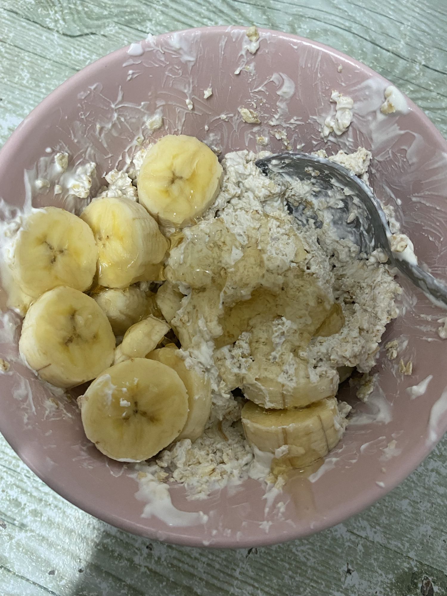 Avena con plátano y miel