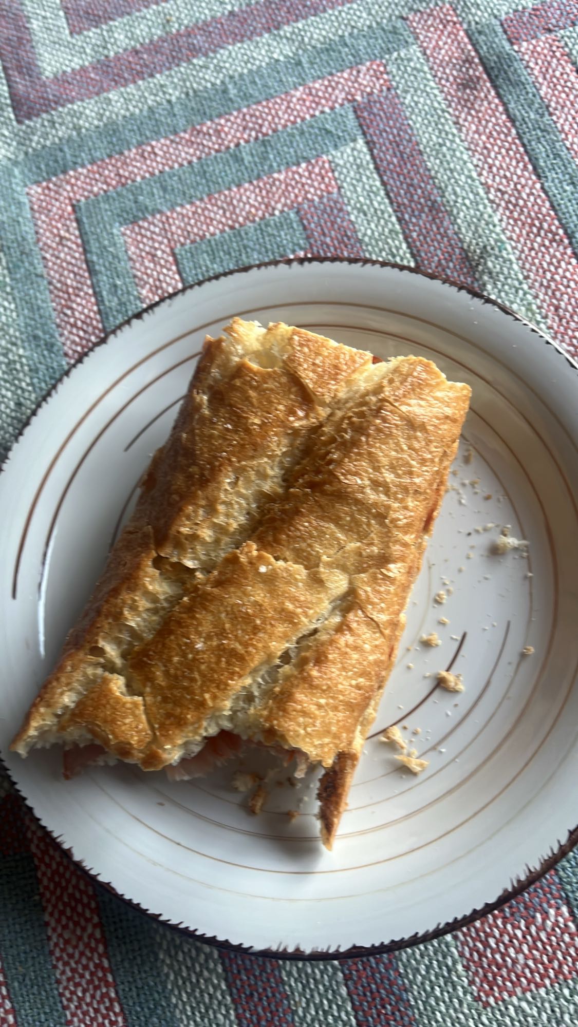 bocadillo de pan crujiente