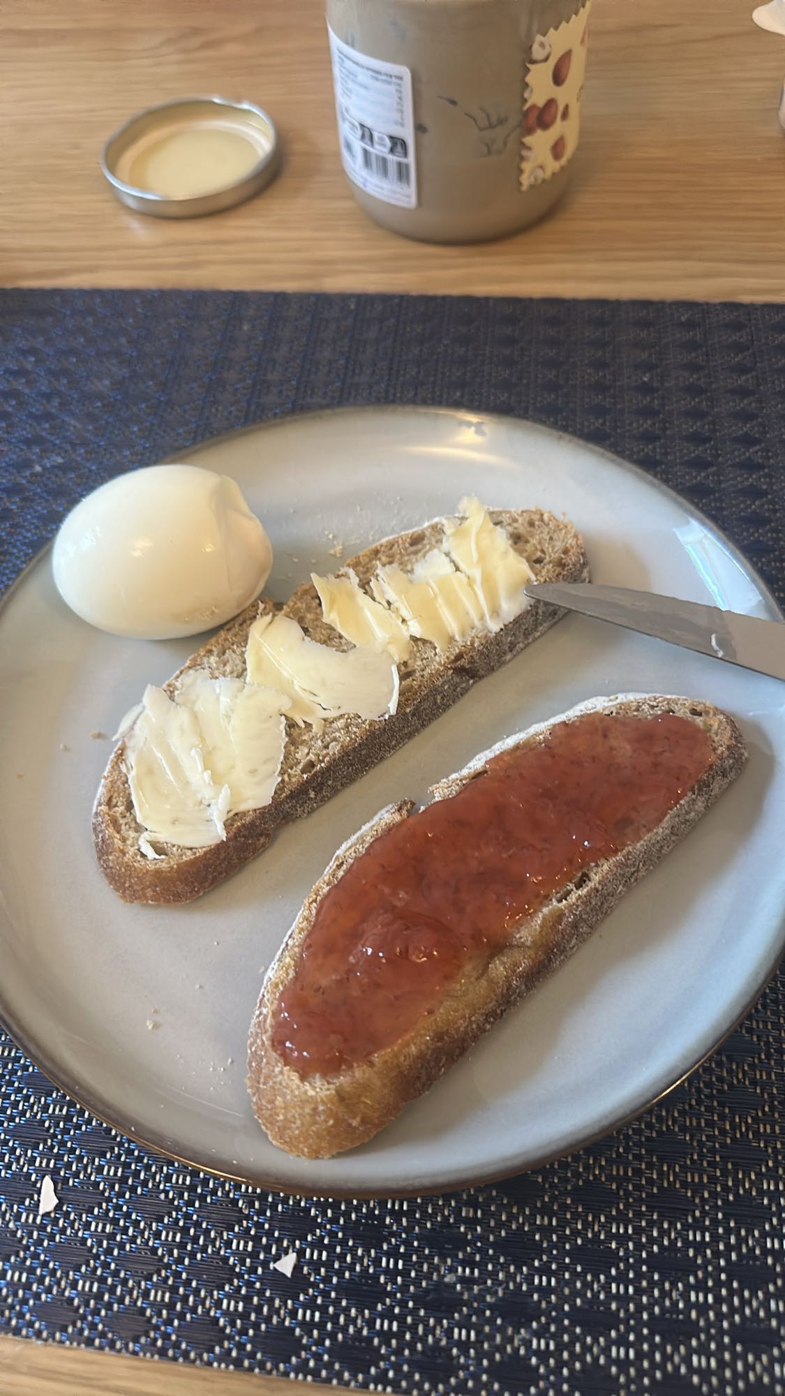Bread, Jam, Butter, Egg